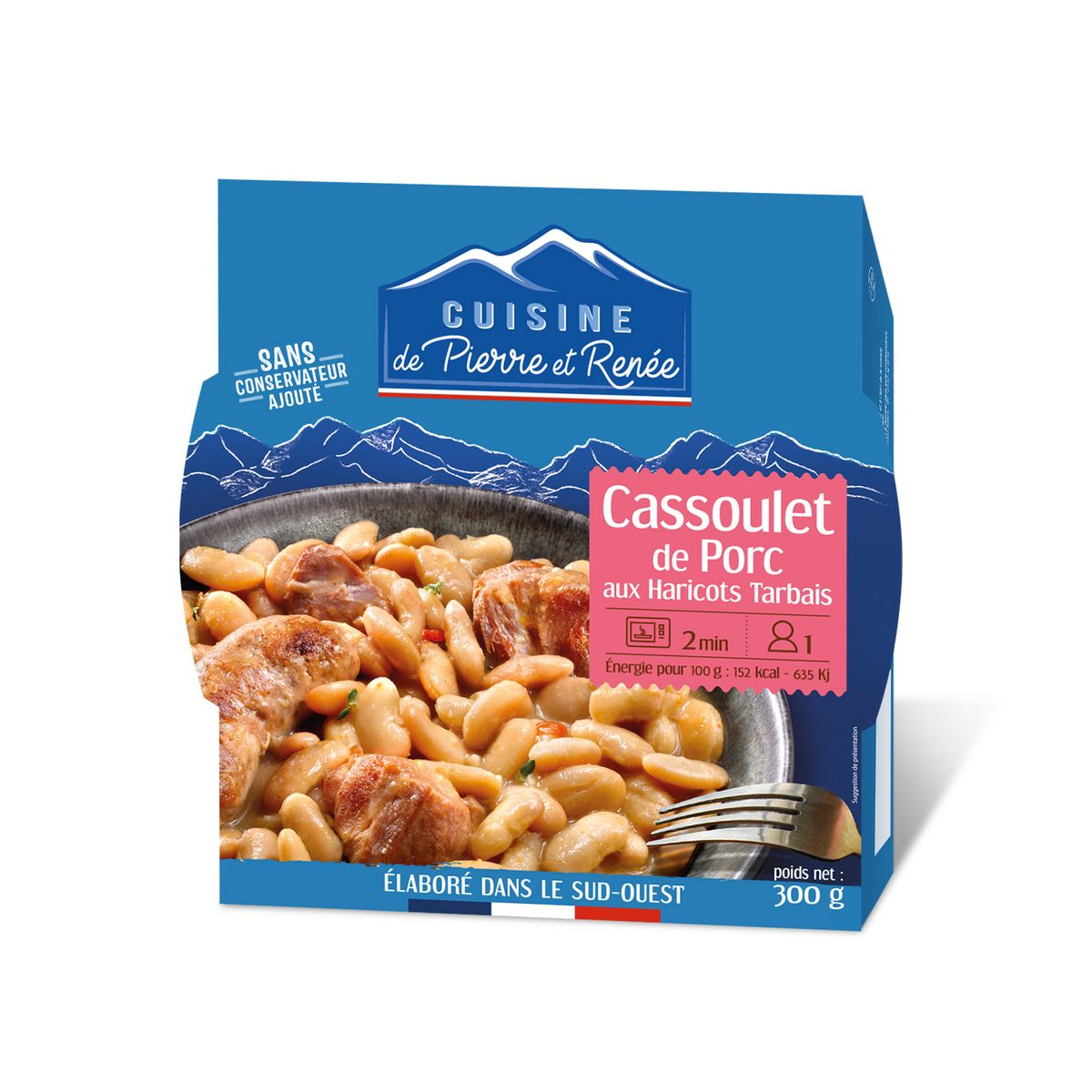 CUISINE DE PIERRE ET RENÉE Cassoulet de porc aux haricots tarbais 1 personne 300g