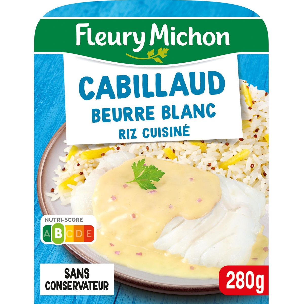 FLEURY MICHON Cabillaud sauce beurre blanc et riz 1 part 280g
