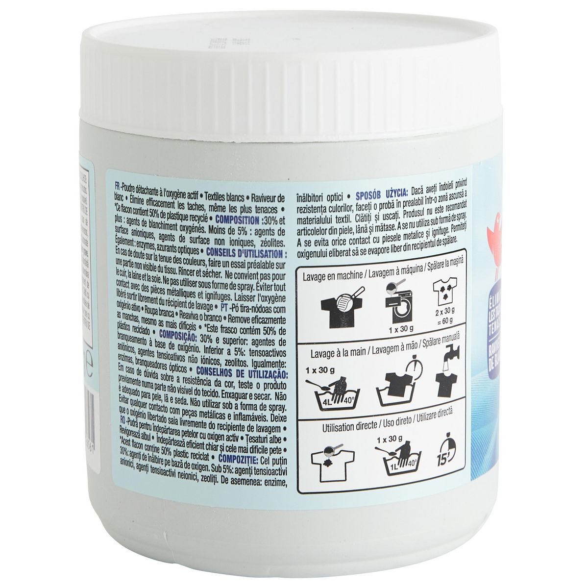 AUCHAN Détachant poudre textiles blancs 500g