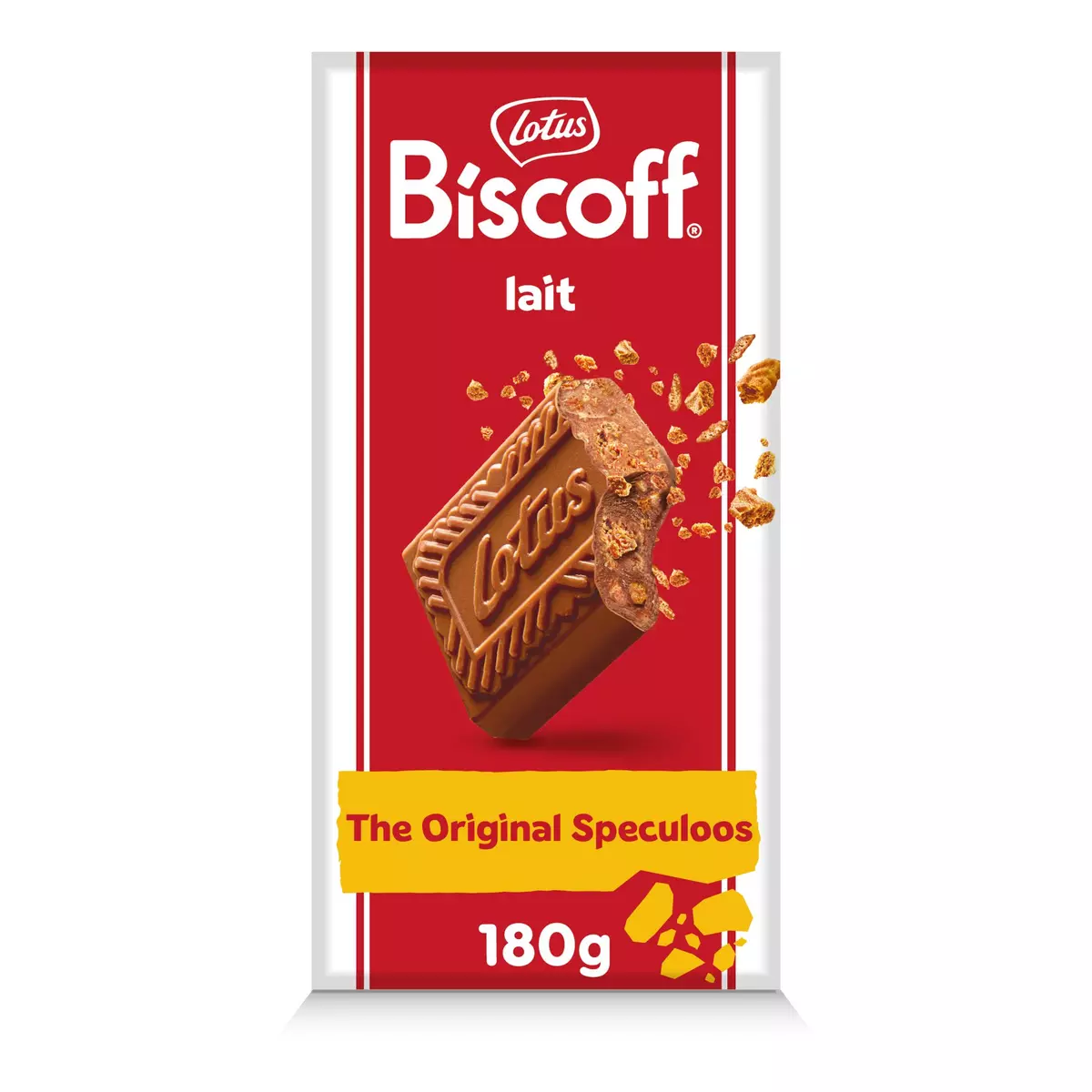 LOTUS Biscoff Tablette éclats Speculoos Chocolat au lait 1 pièce 180g