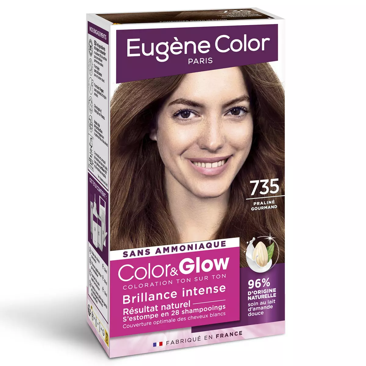 EUGENE COLOR Color & Glow Coloration ton sur ton 735 praliné gourmand 1 kit