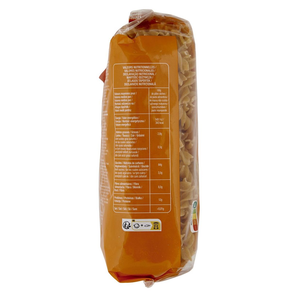 AUCHAN Fusilli au blé complet 500g