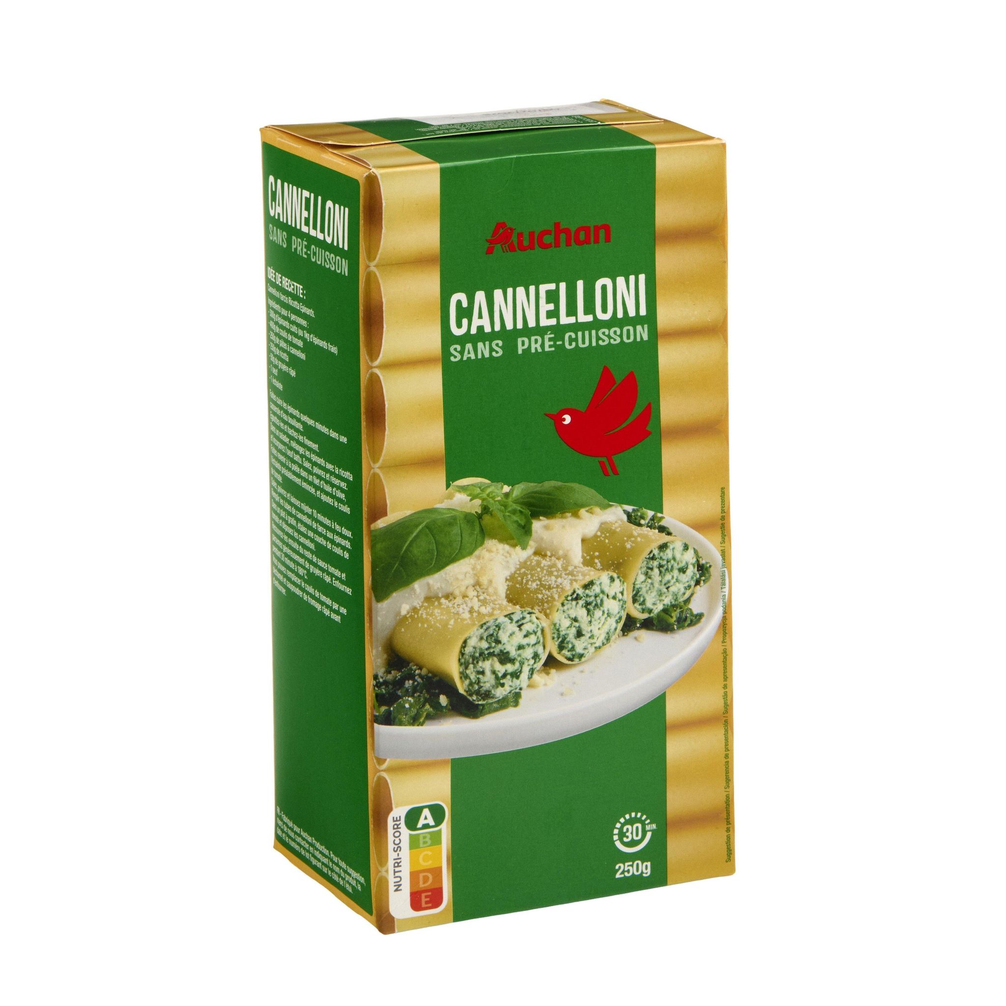 Voir la diapositive 2 : AUCHAN Cannelloni 250g