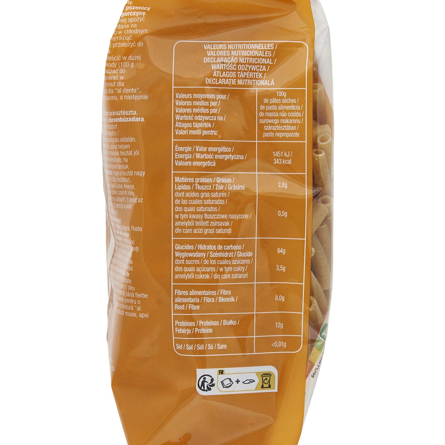 Voir la diapositive 5 : AUCHAN Macaroni au blé complet 500g