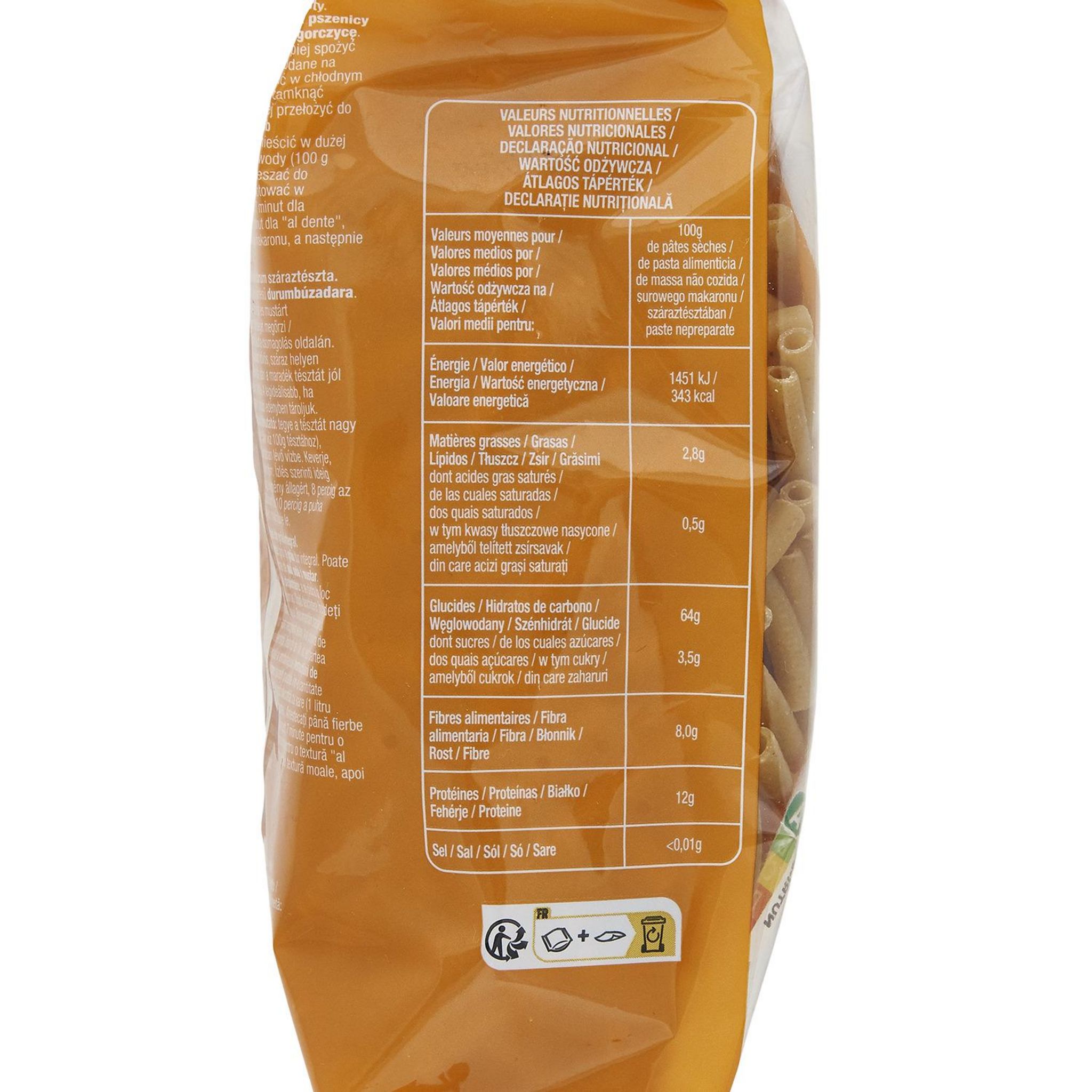 Voir la diapositive 5 : AUCHAN Macaroni au blé complet 500g