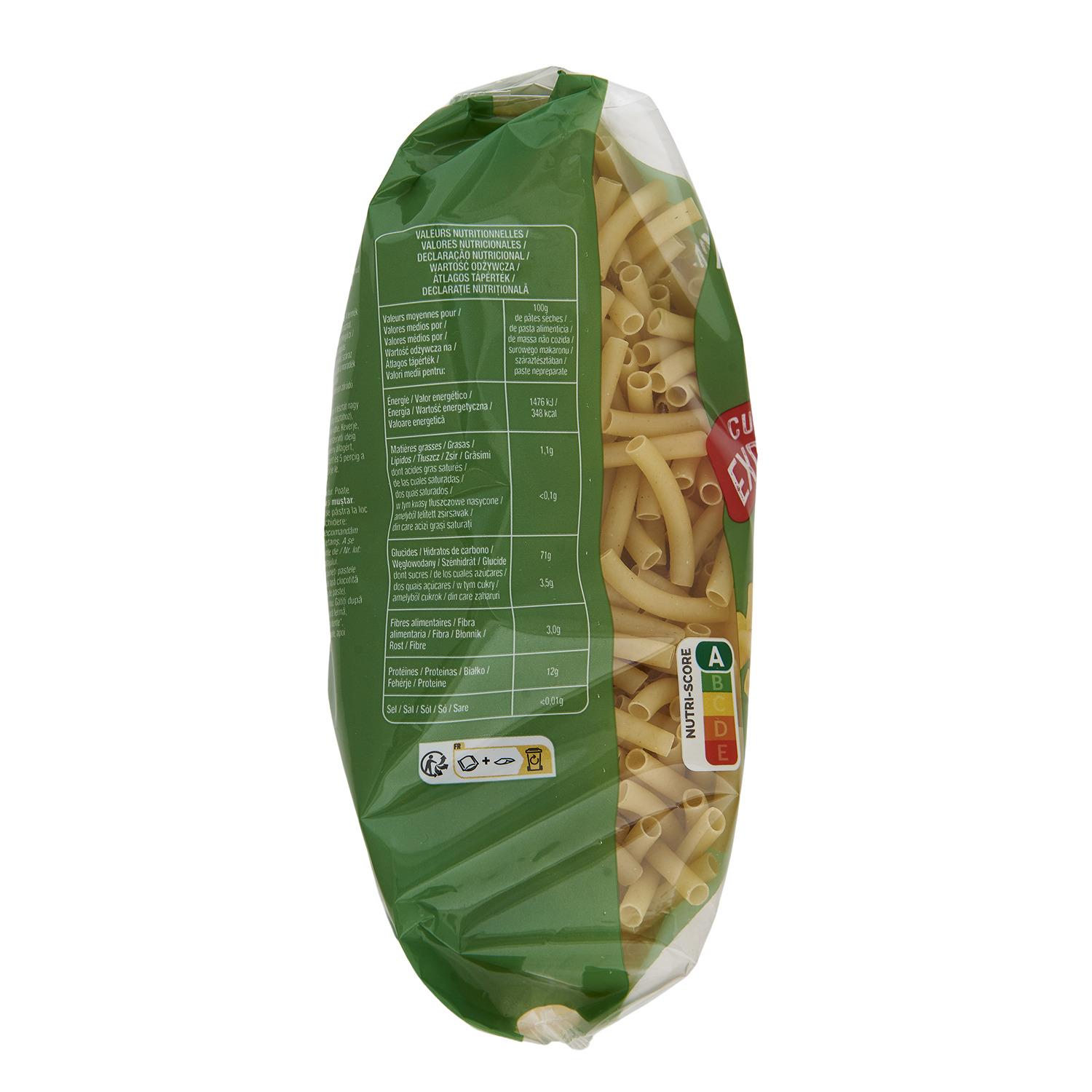 Voir la diapositive 2 : AUCHAN Macaroni cuisson rapide 500g