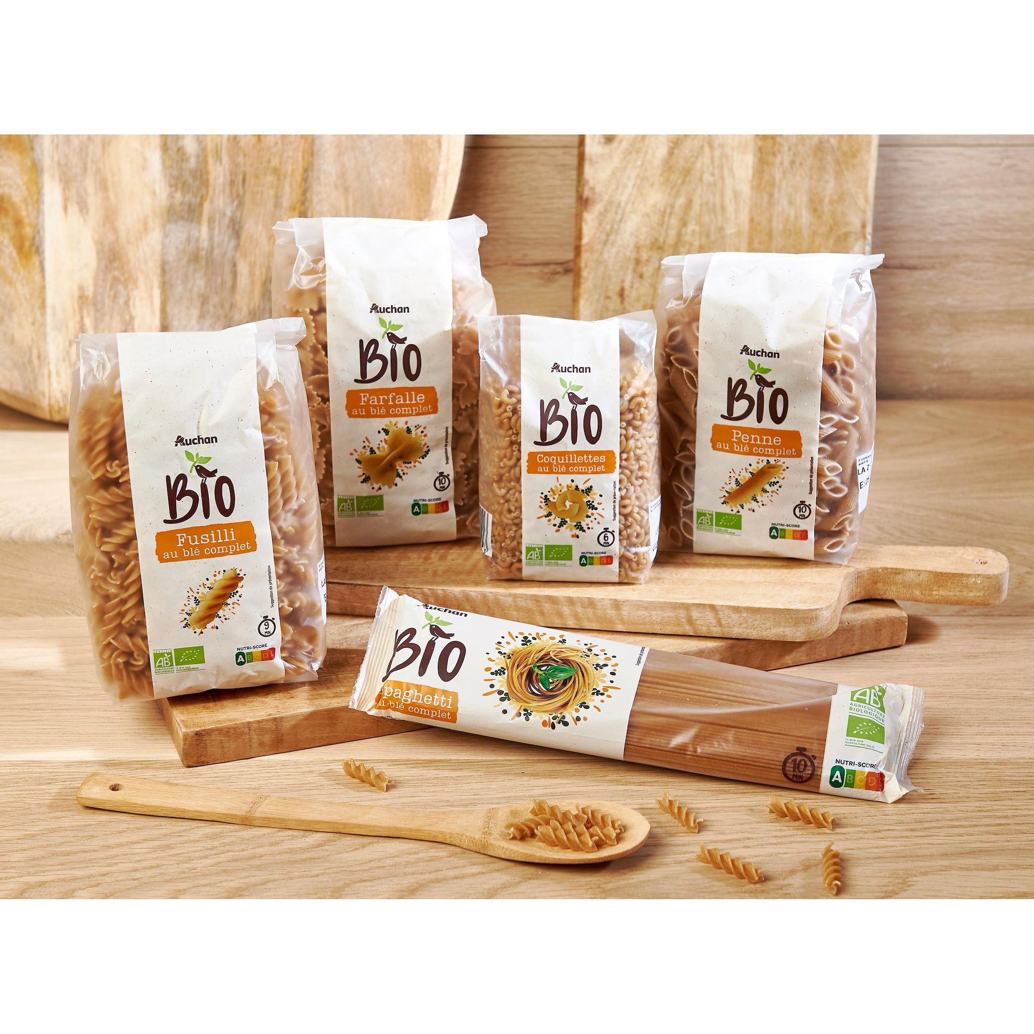 Voir la diapositive 3 : AUCHAN BIO Farfalle au blé complet bio 500g