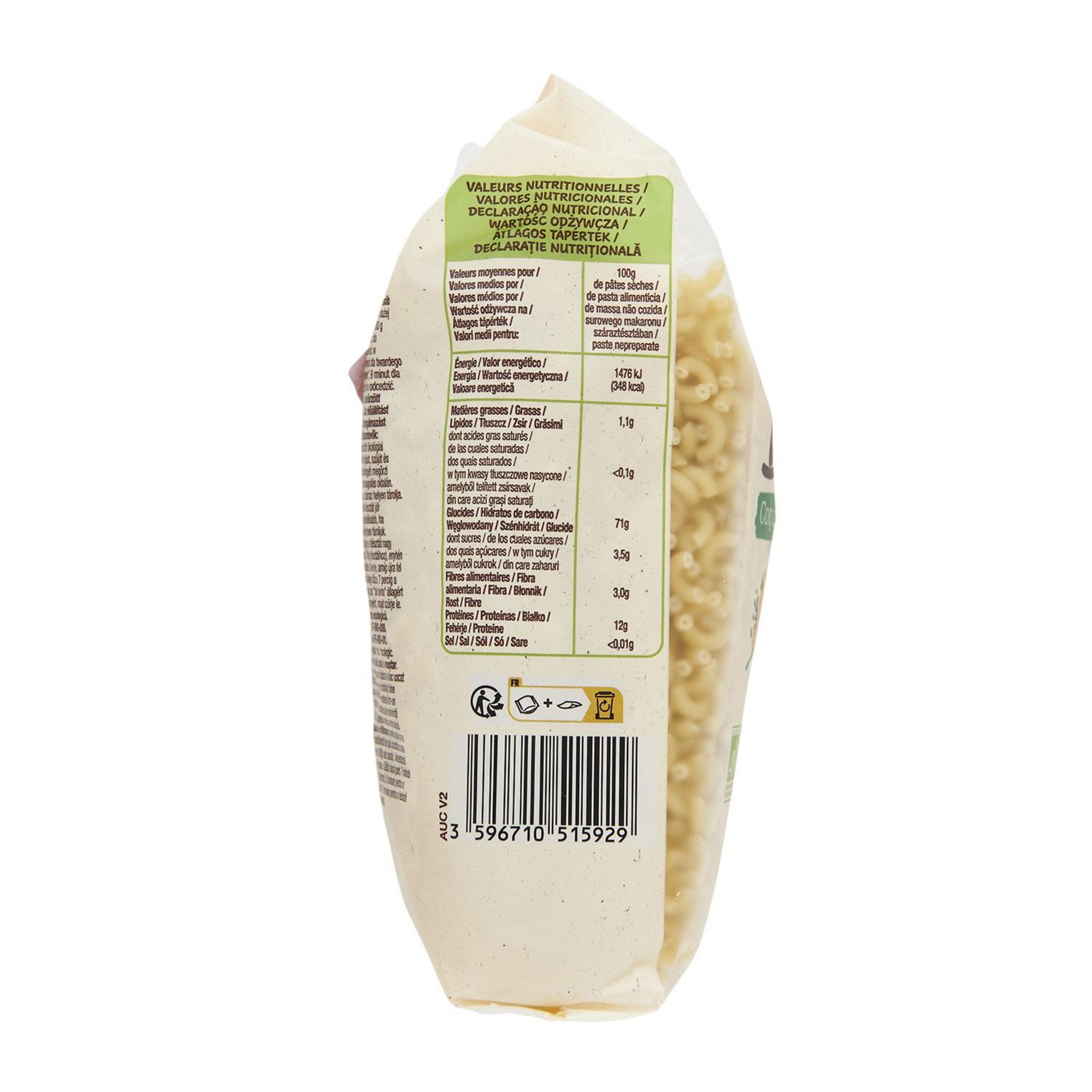 Voir la diapositive 5 : AUCHAN BIO Coquillettes 500g