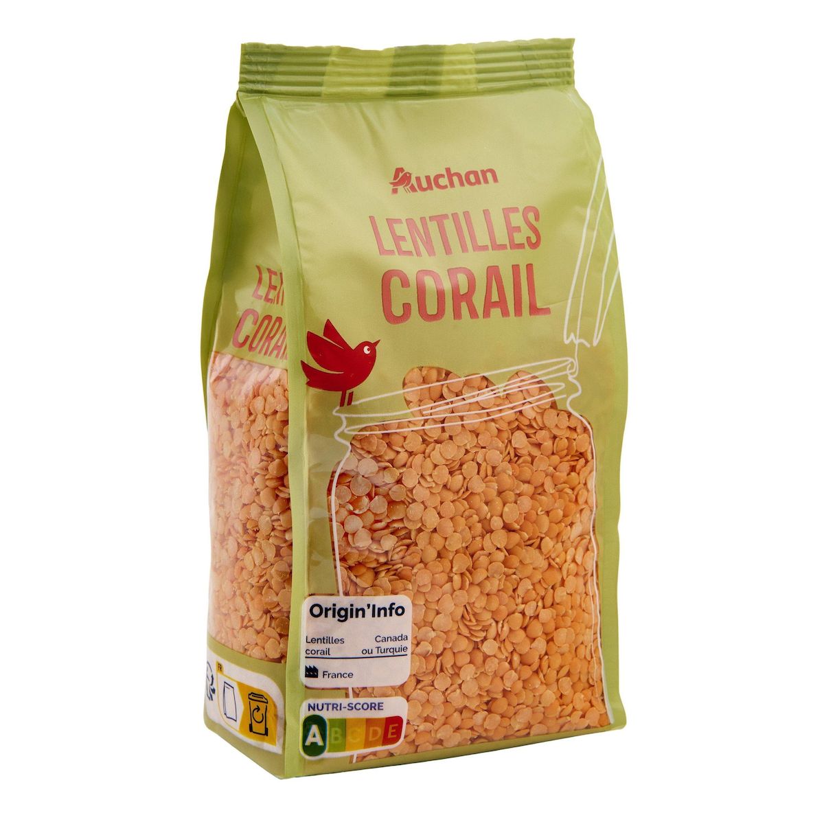 AUCHAN Lentilles corail 6 personnes 500g