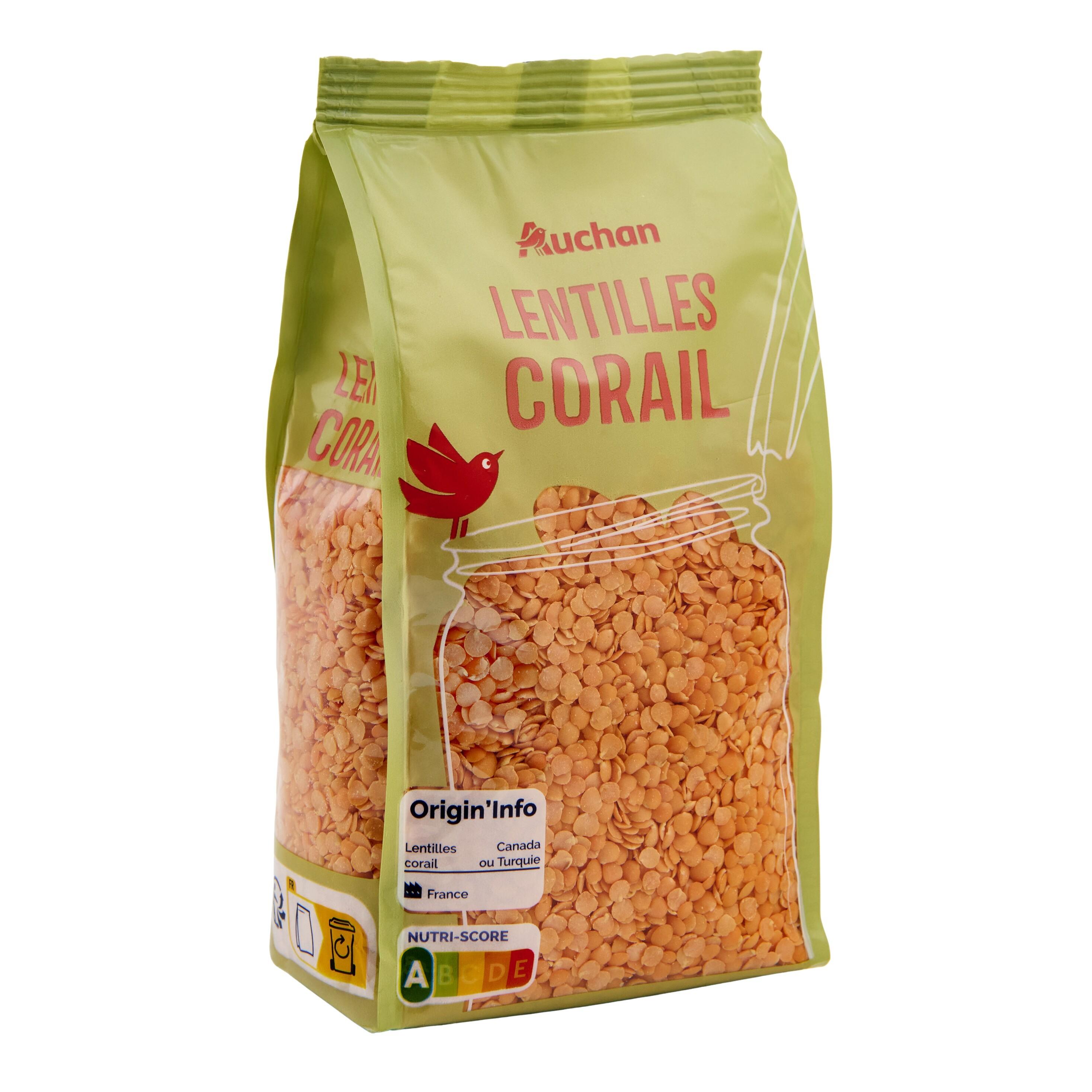 Voir la diapositive 4 : AUCHAN Lentilles corail 6 personnes 500g