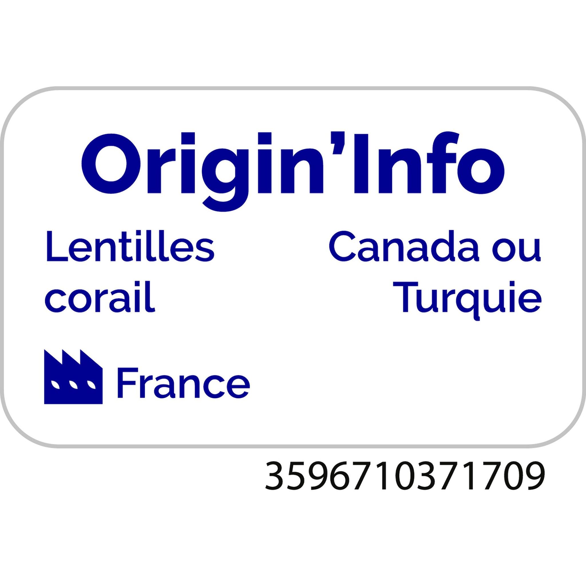 Voir la diapositive 4 : AUCHAN Lentilles corail 6 personnes 500g