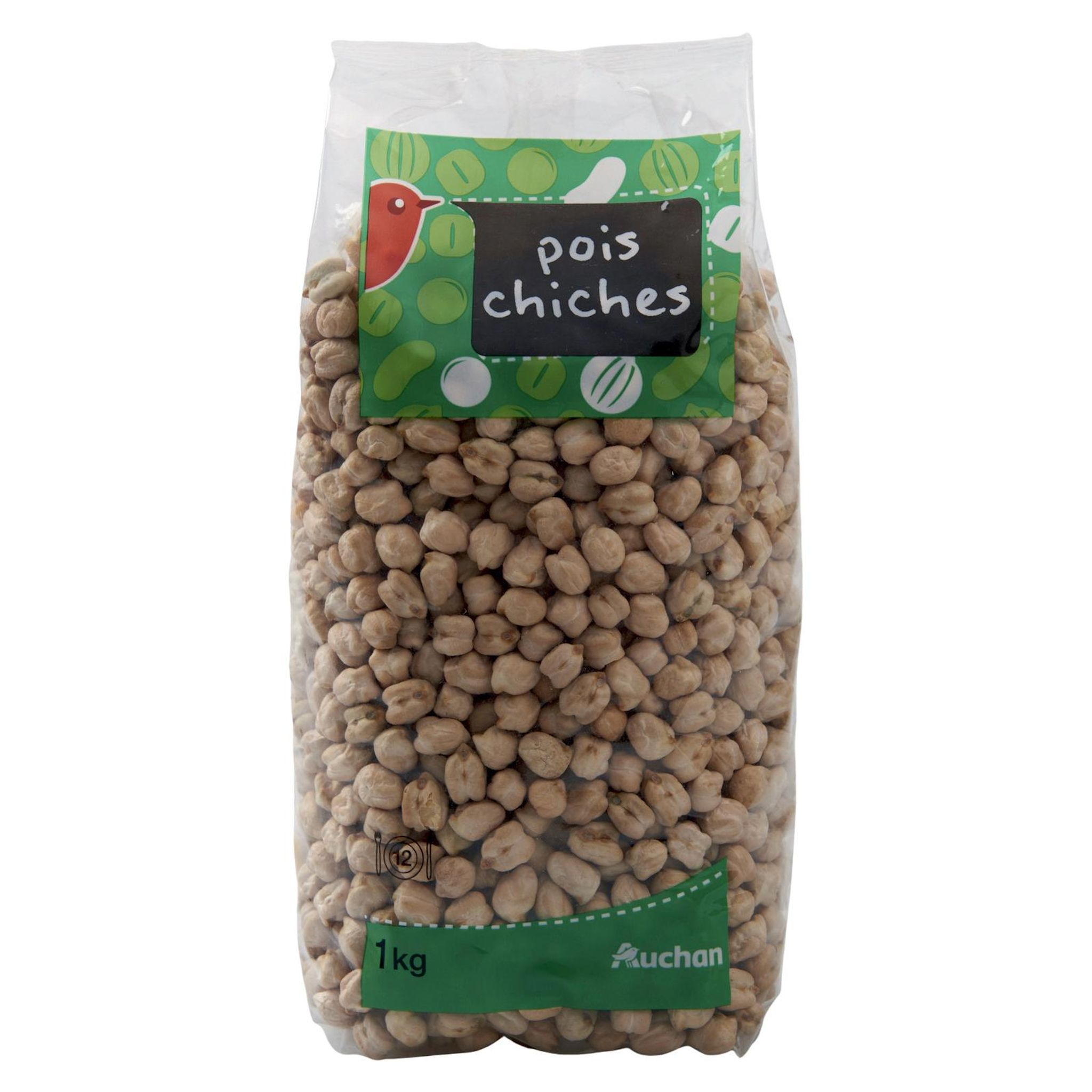 Voir la diapositive 2 : AUCHAN Pois chiches 1kg