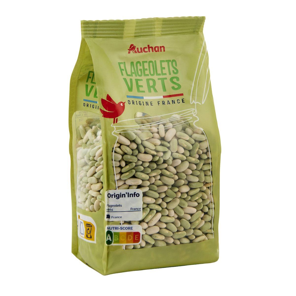 AUCHAN Flageolets verts label rouge 6 personnes 500g