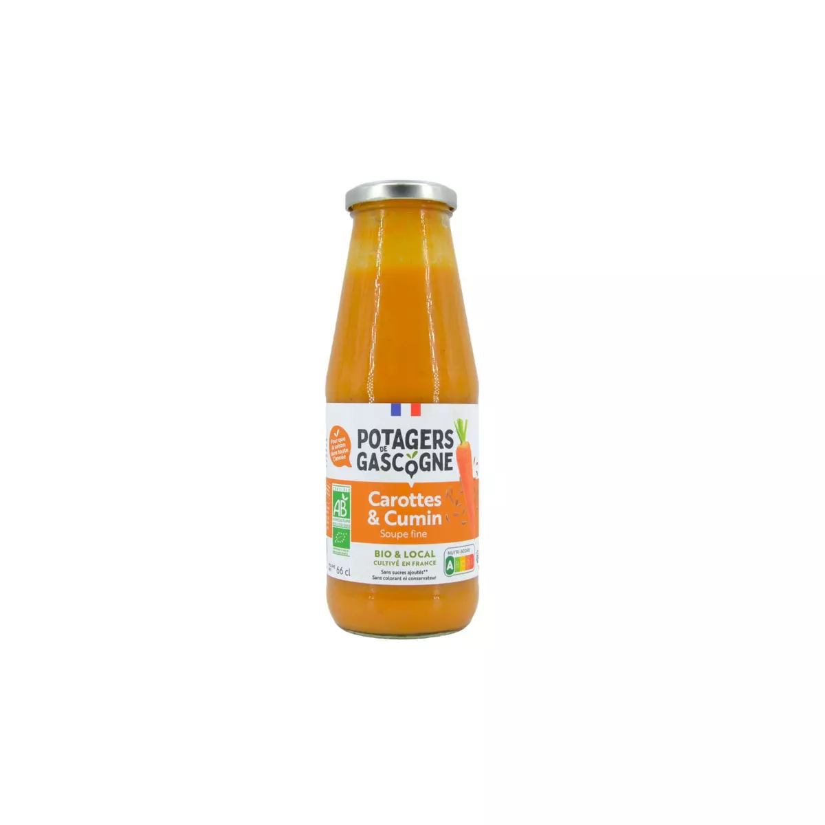 POTAGERS DE GASCOGNE Soupe bio fine carottes et cumin 66cl