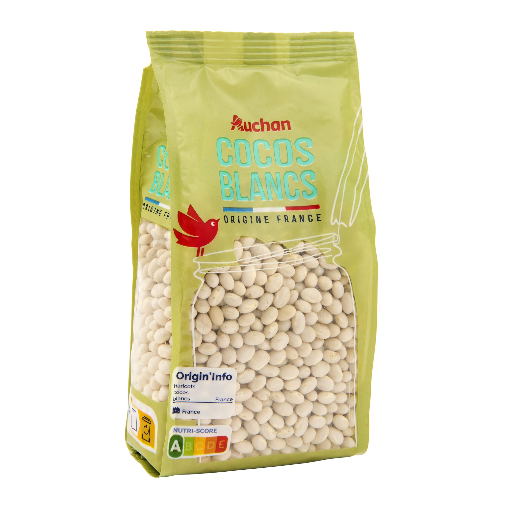 Voir la diapositive 4 : AUCHAN Haricots cocos blancs 6 portions 500g
