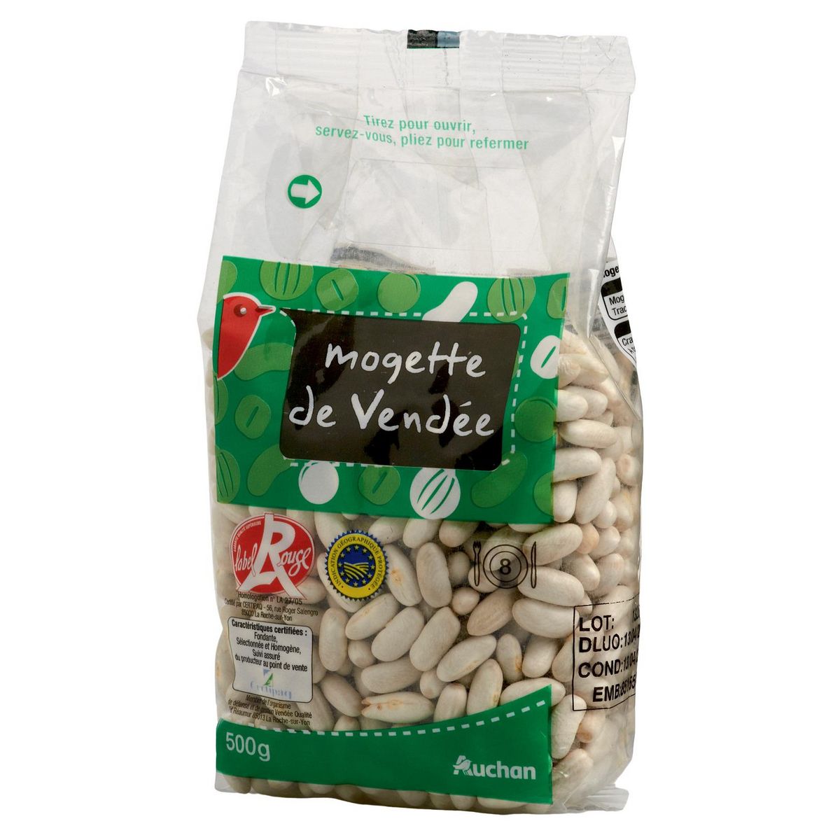 AUCHAN Mogette de Vendée IGP 8 portions 500g