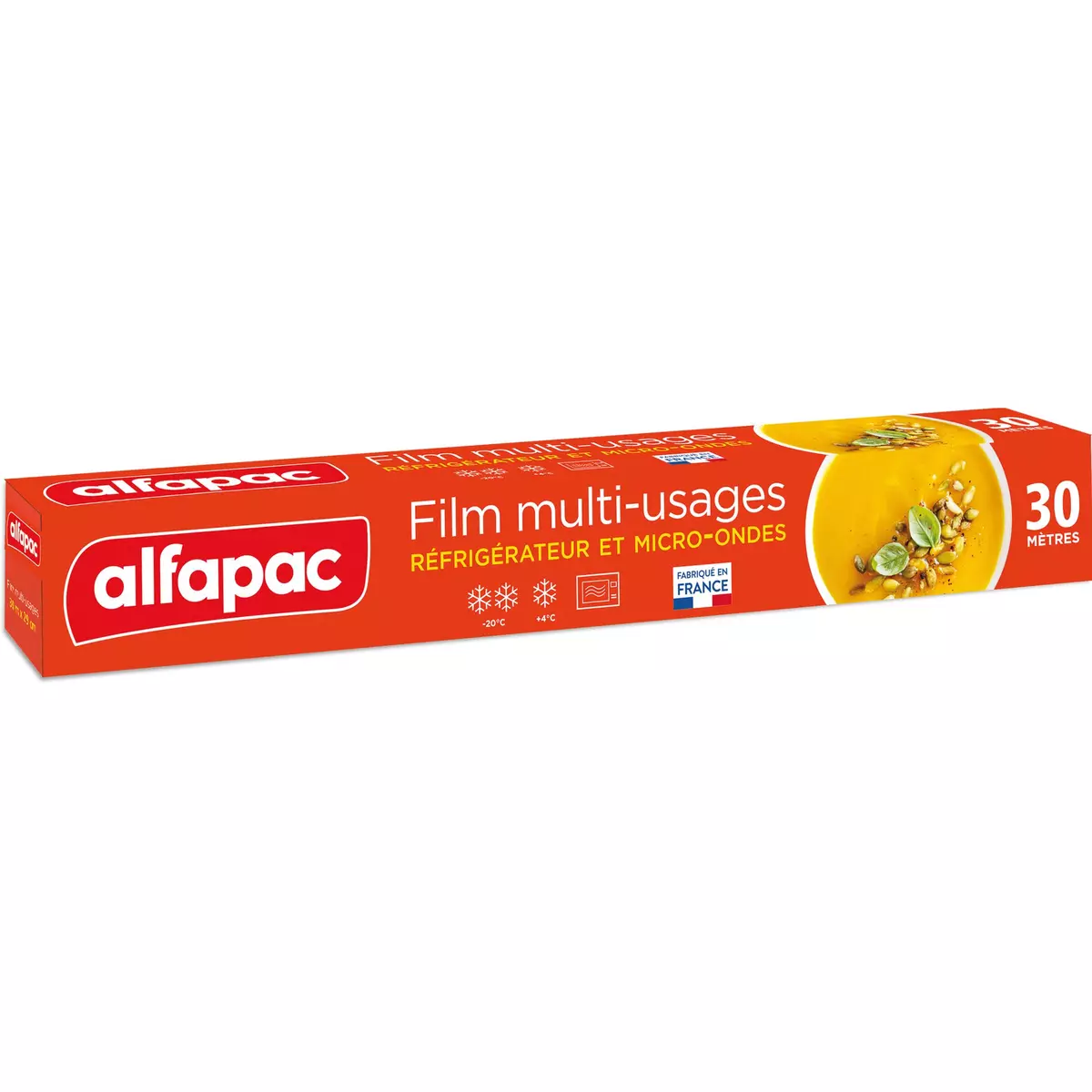 ALFAPAC Film multi-usages réfrigérateur et micro-ondes 30m 1 rouleau