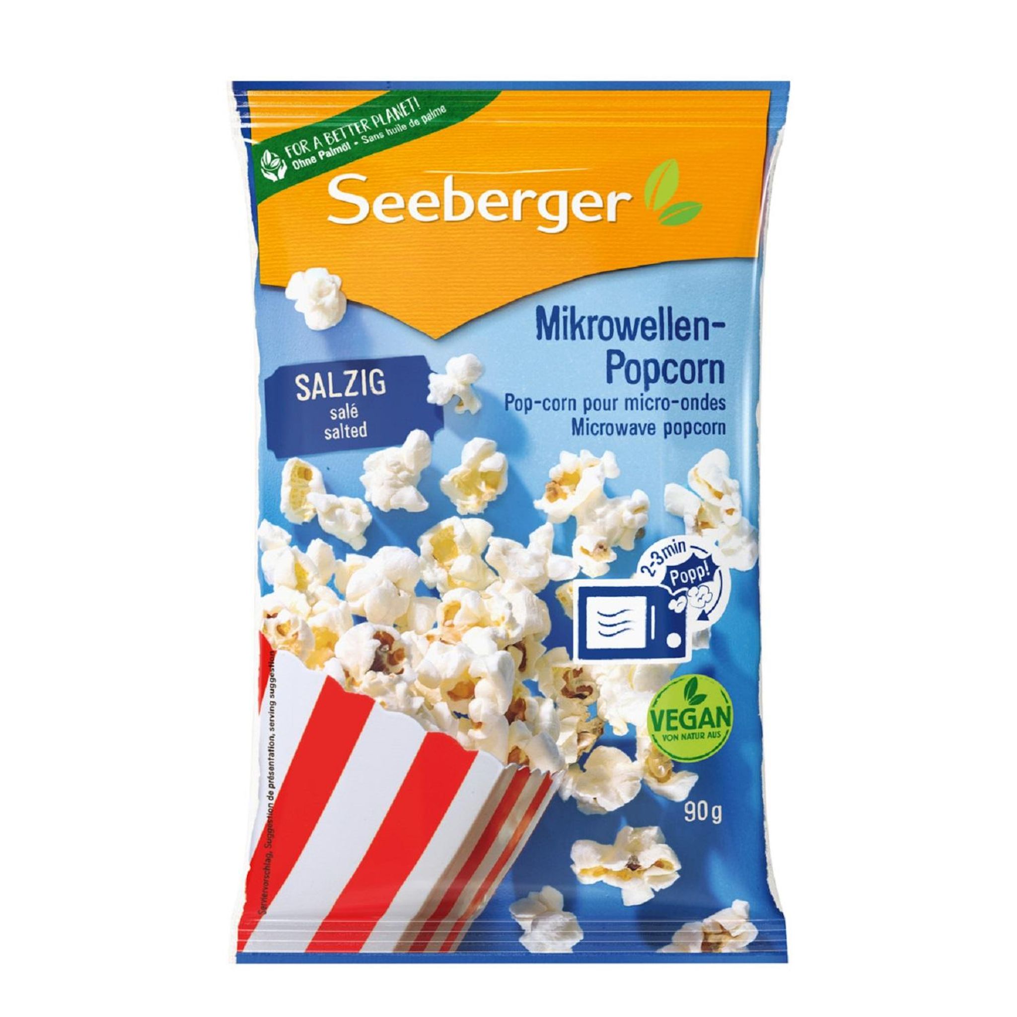 SEEBERGER Pop-corn pour micro-ondes salé 90g