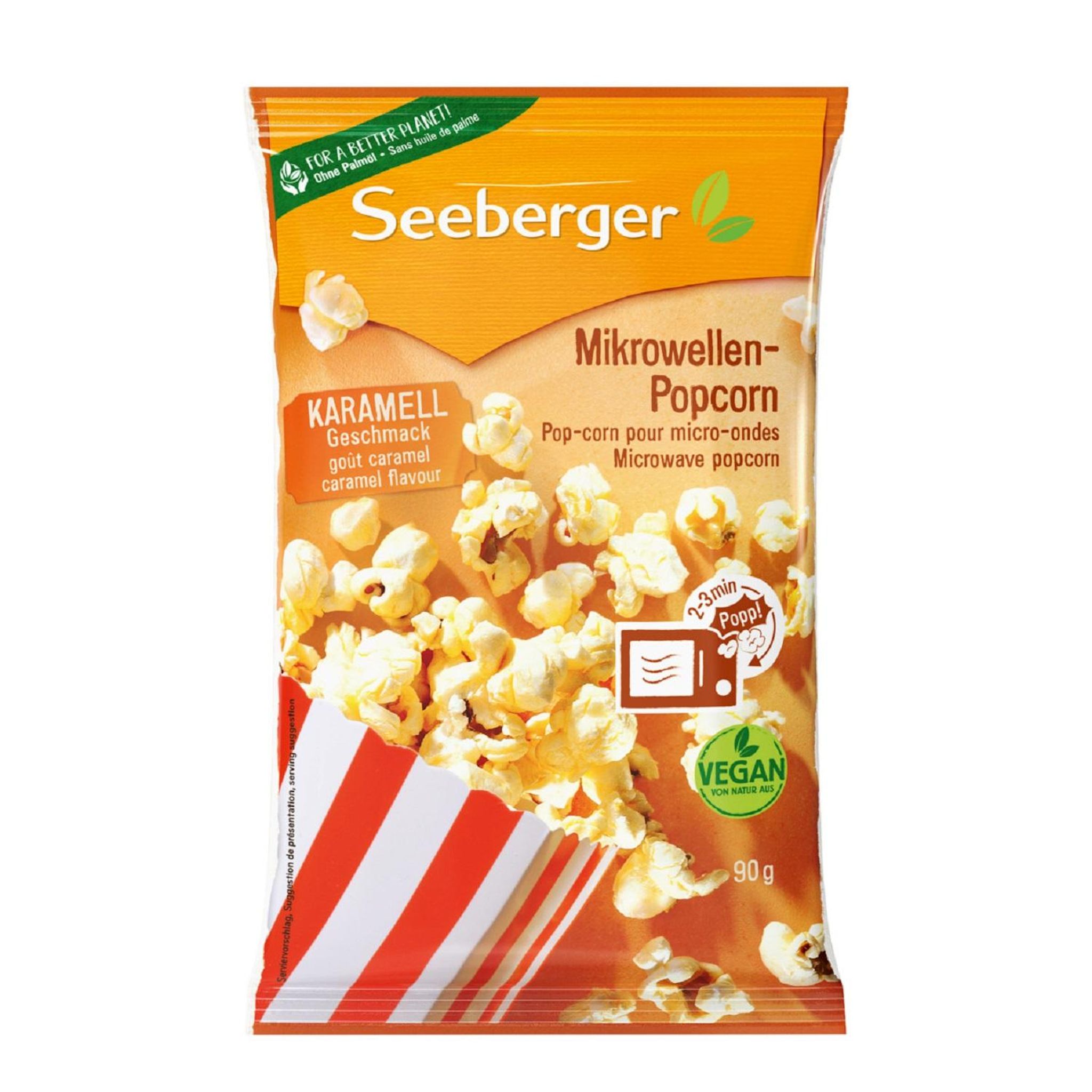 SEEBERGER Pop-corn pour micro-ondes goût caramel 90g