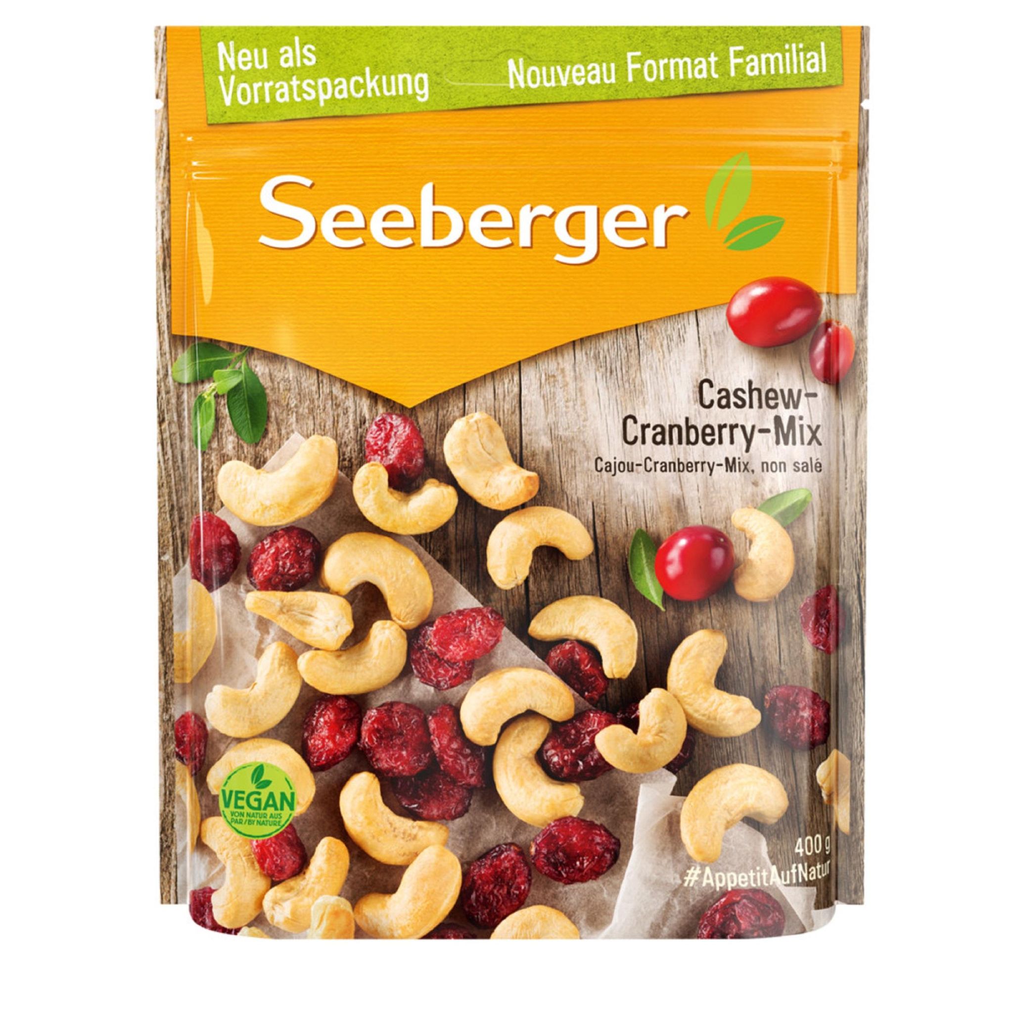 SEEBERGER Cajou-cranberry-mix, non salé 400g