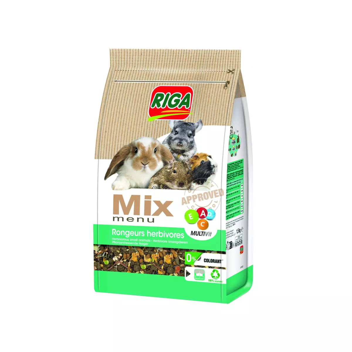 RIGA Mix menu nourriture pour rongeurs herbivores 1.5kg