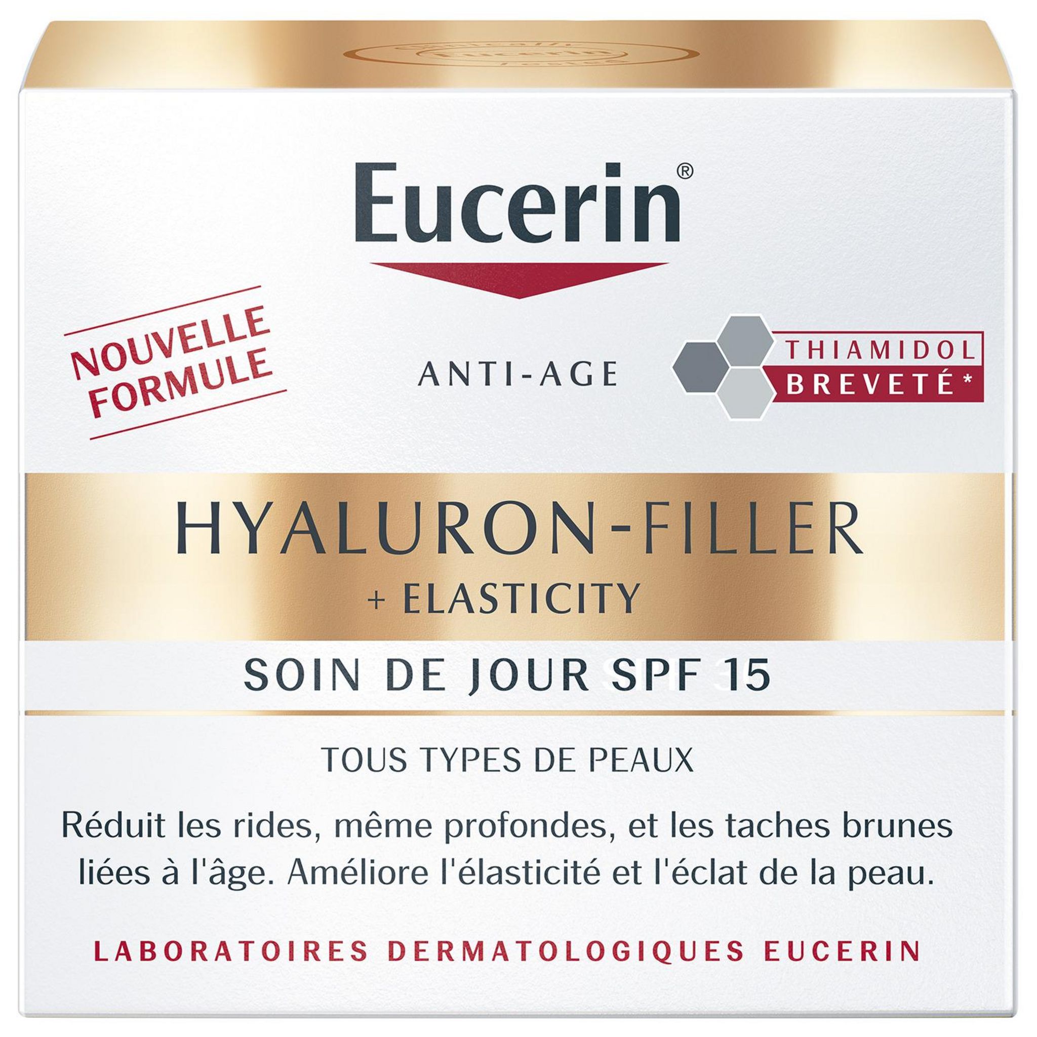 Voir la diapositive 2 : EUCERIN Hyaluron-filler soin de jour elasticity SPF15 50ml