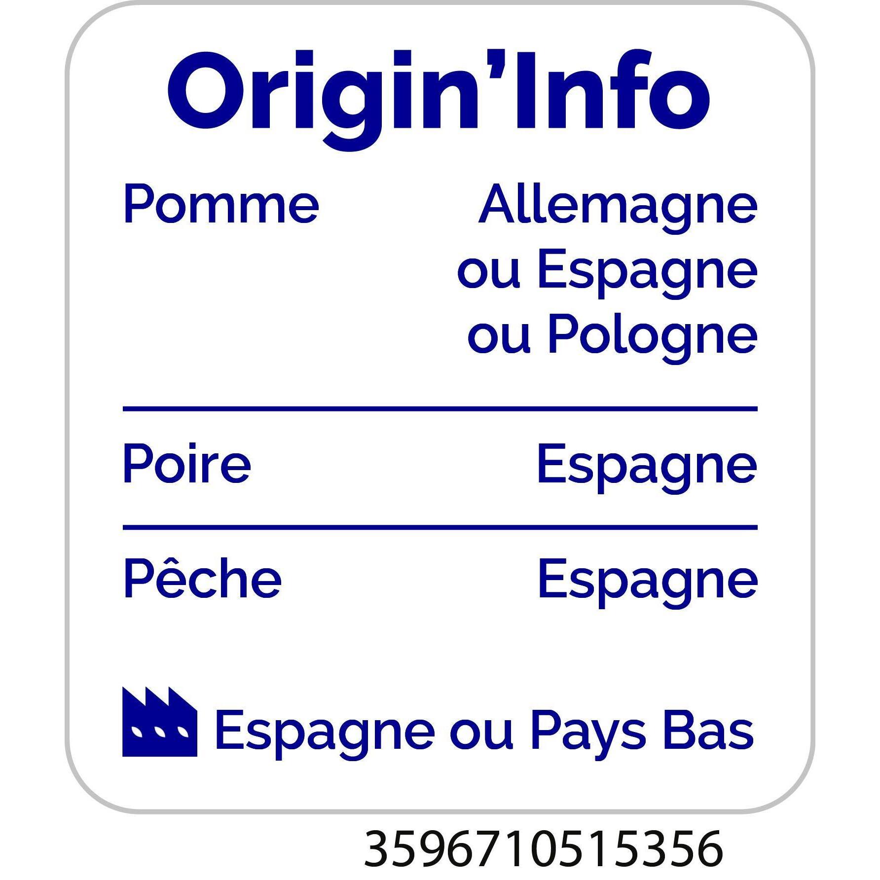 Voir la diapositive 4 : AUCHAN Jus de fruits pressé pomme pêche et poire 90cl