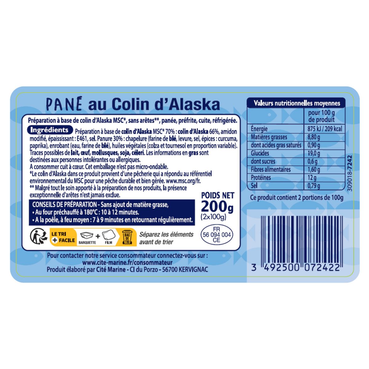 Pané au colin d'Alaska 2x100g