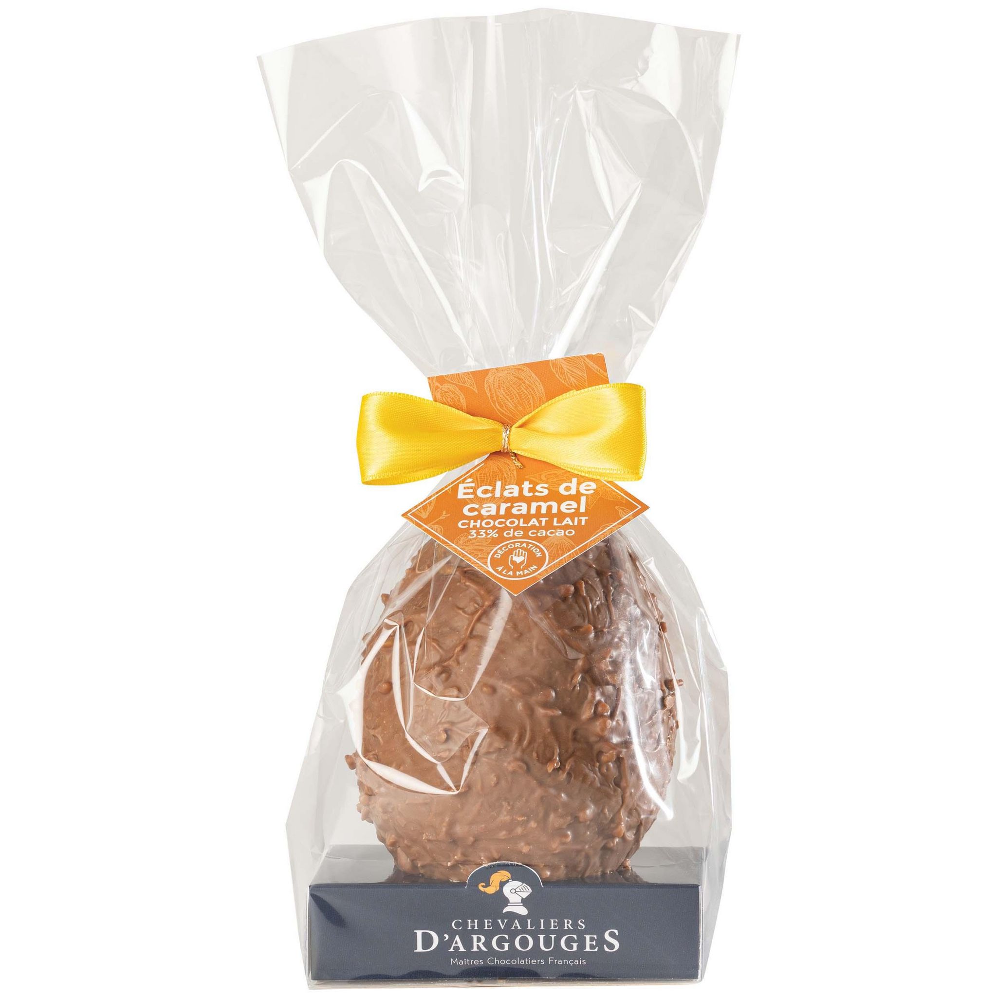 CHEVALIERS D'ARGOUGES Œuf chocolat au lait et éclats de caramel 1 pièce 110g