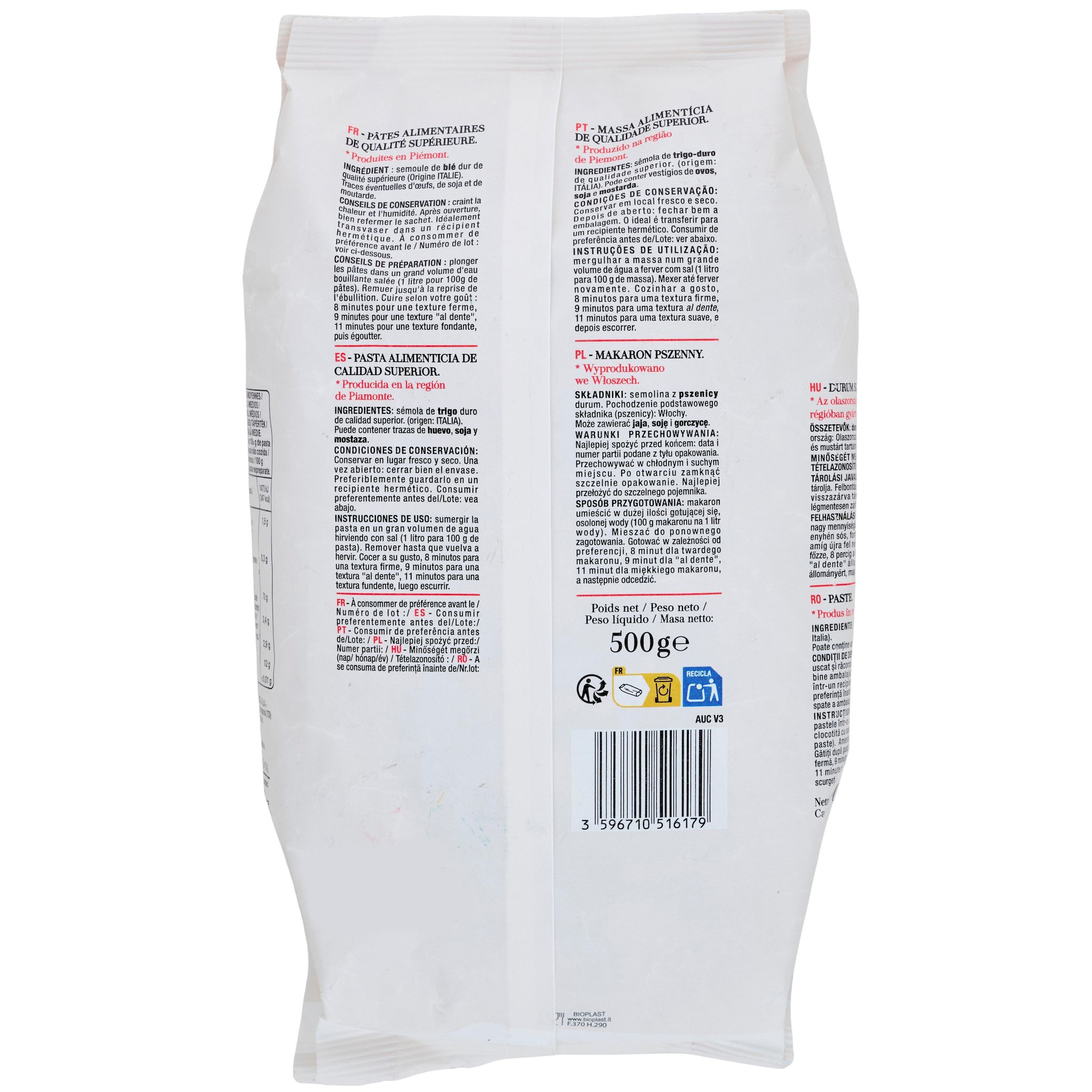 Voir la diapositive 4 : AUCHAN TAVOLA IN ITALIA Macaroni al bronzo 500g