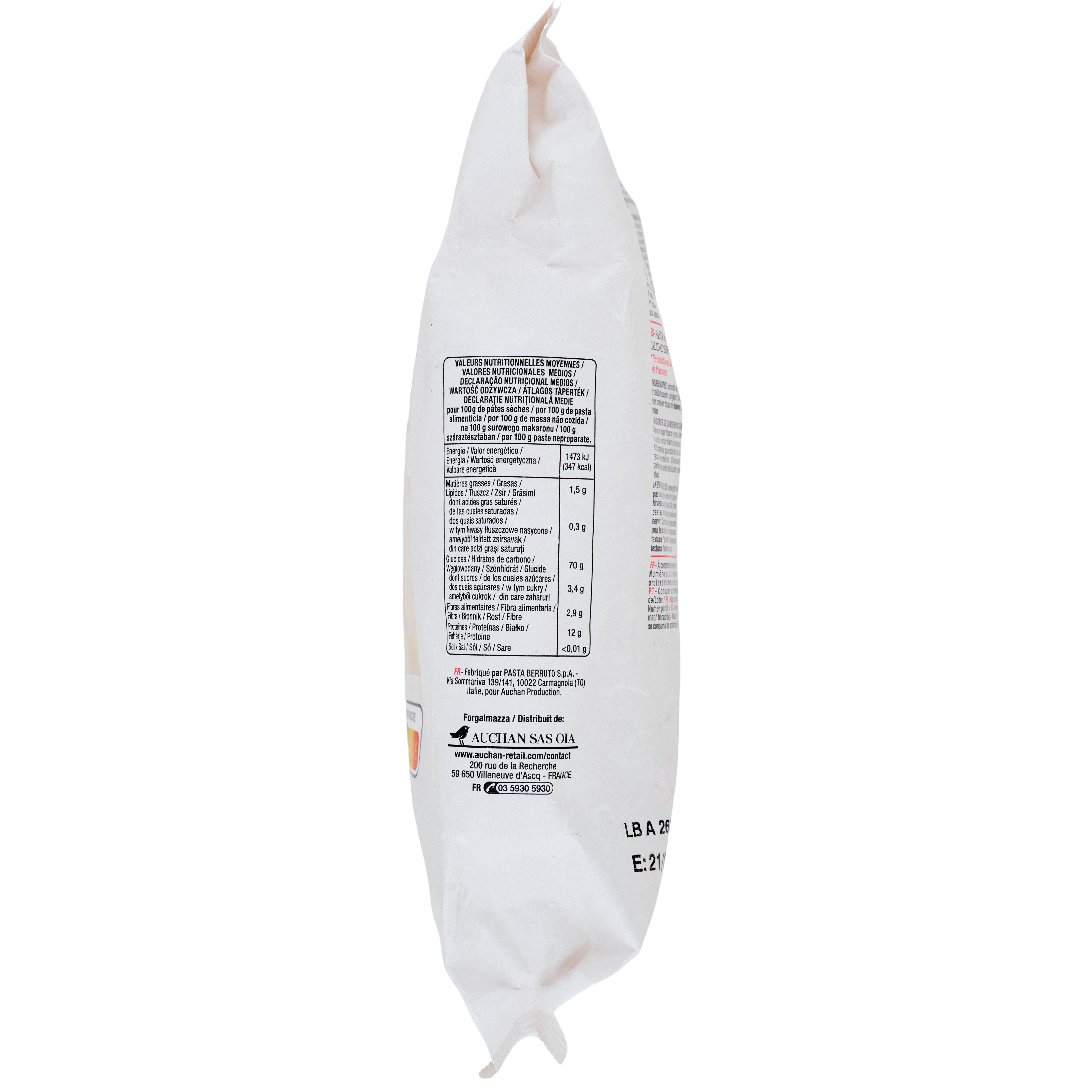 Voir la diapositive 5 : AUCHAN TAVOLA IN ITALIA Macaroni al bronzo 500g