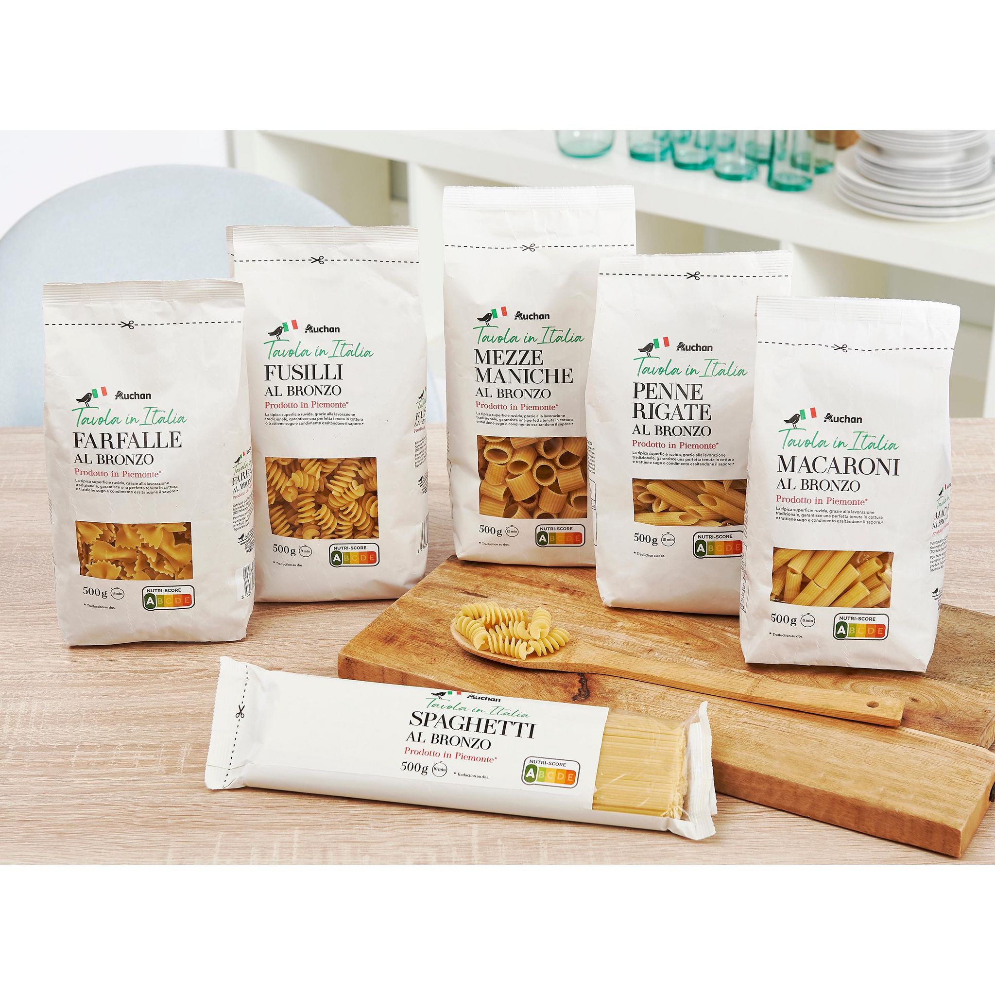 Voir la diapositive 6 : AUCHAN TAVOLA IN ITALIA Macaroni al bronzo 500g