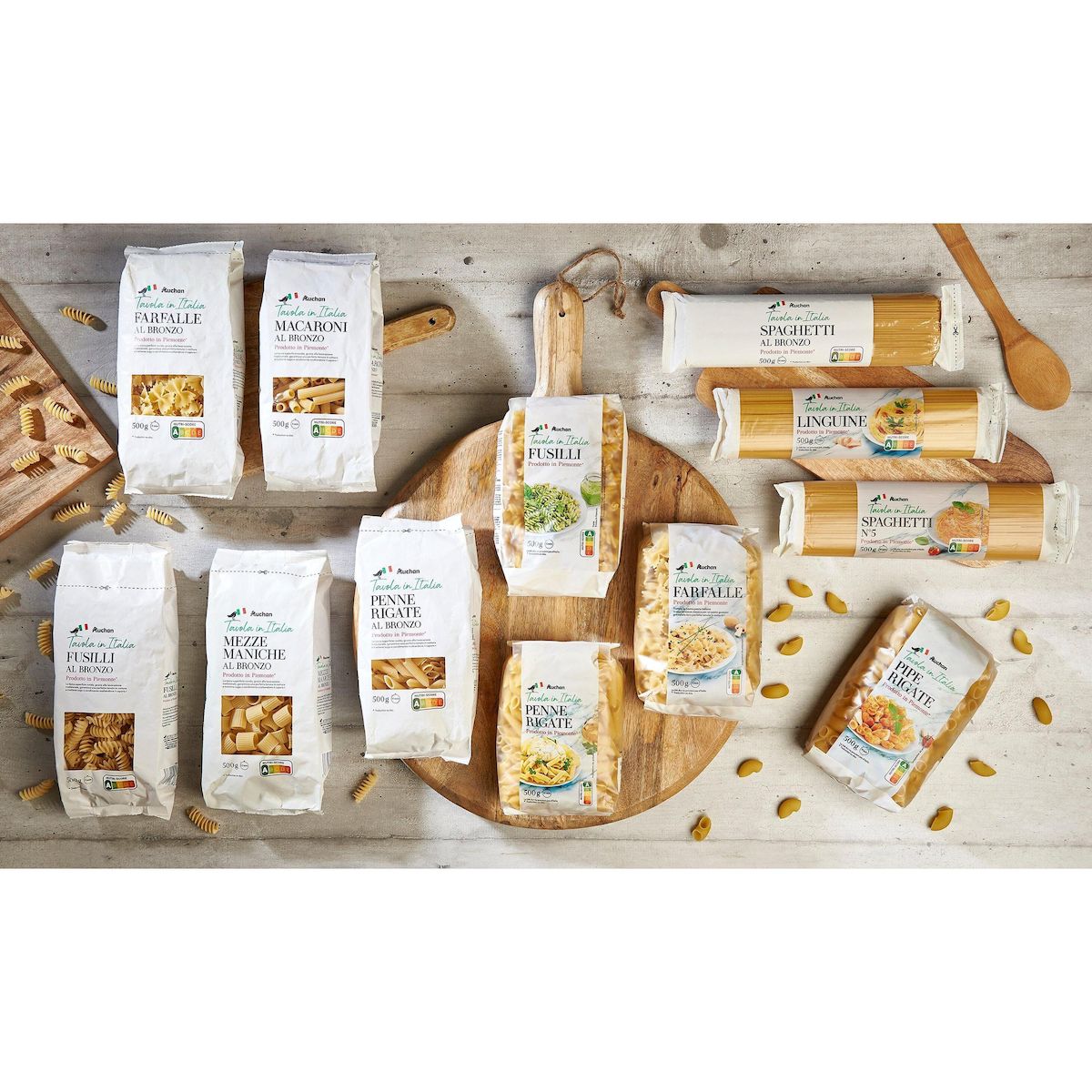 AUCHAN TAVOLA IN ITALIA Mezze maniche al bronzo 500g