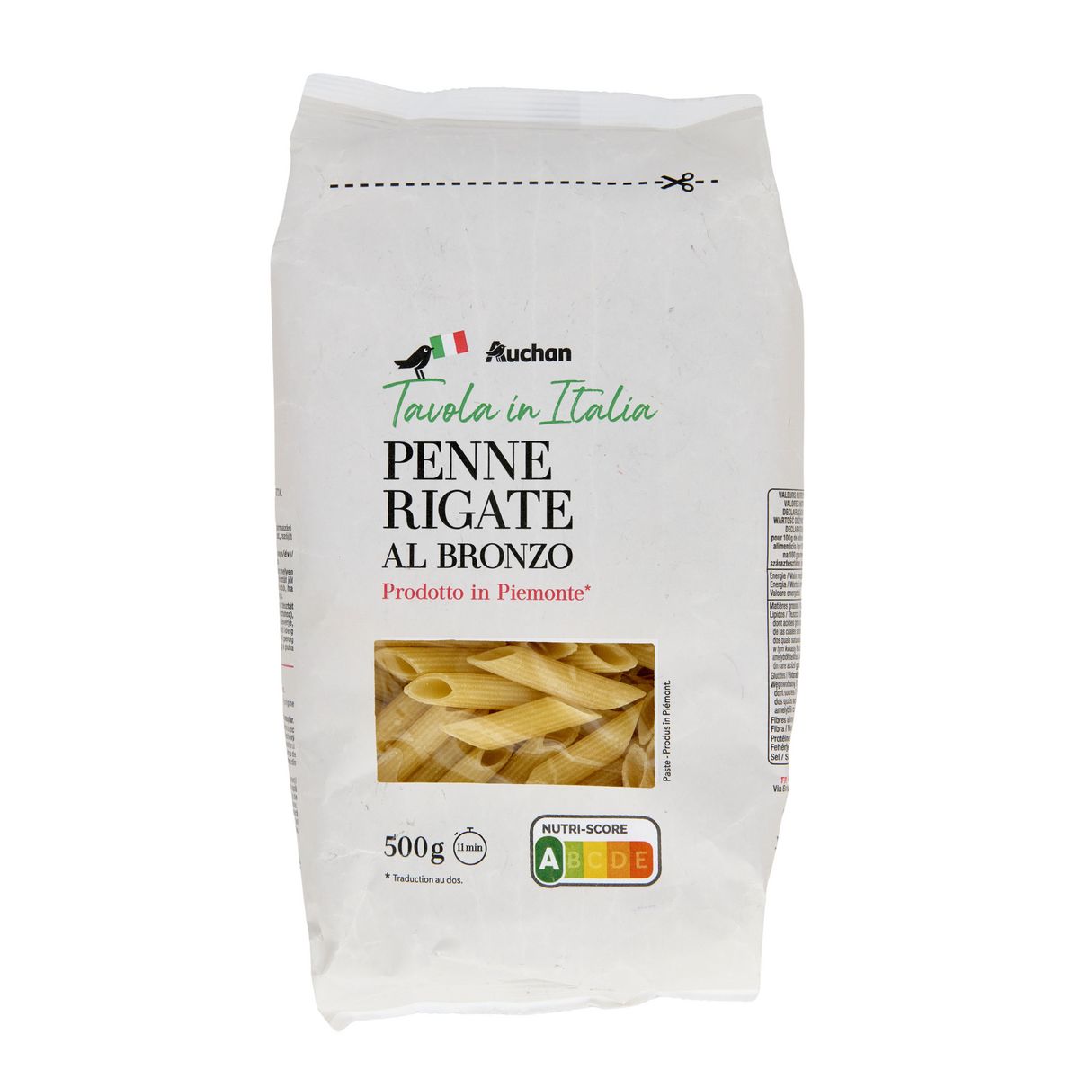 AUCHAN TAVOLA IN ITALIA Penne rigate al bronzo 500g