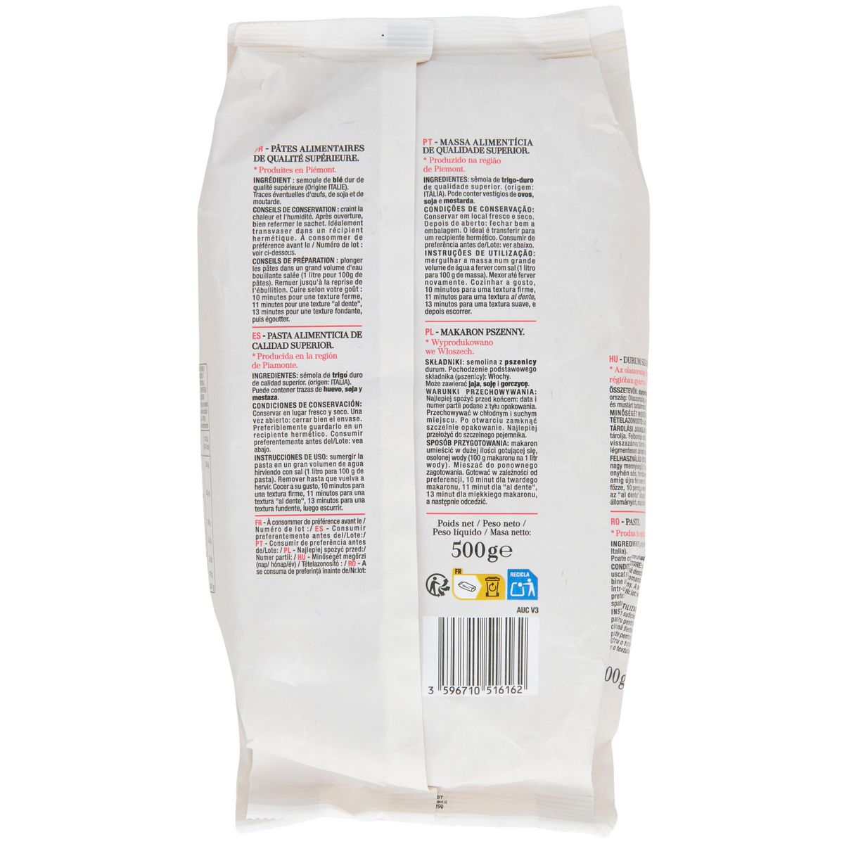 AUCHAN TAVOLA IN ITALIA Penne rigate al bronzo 500g