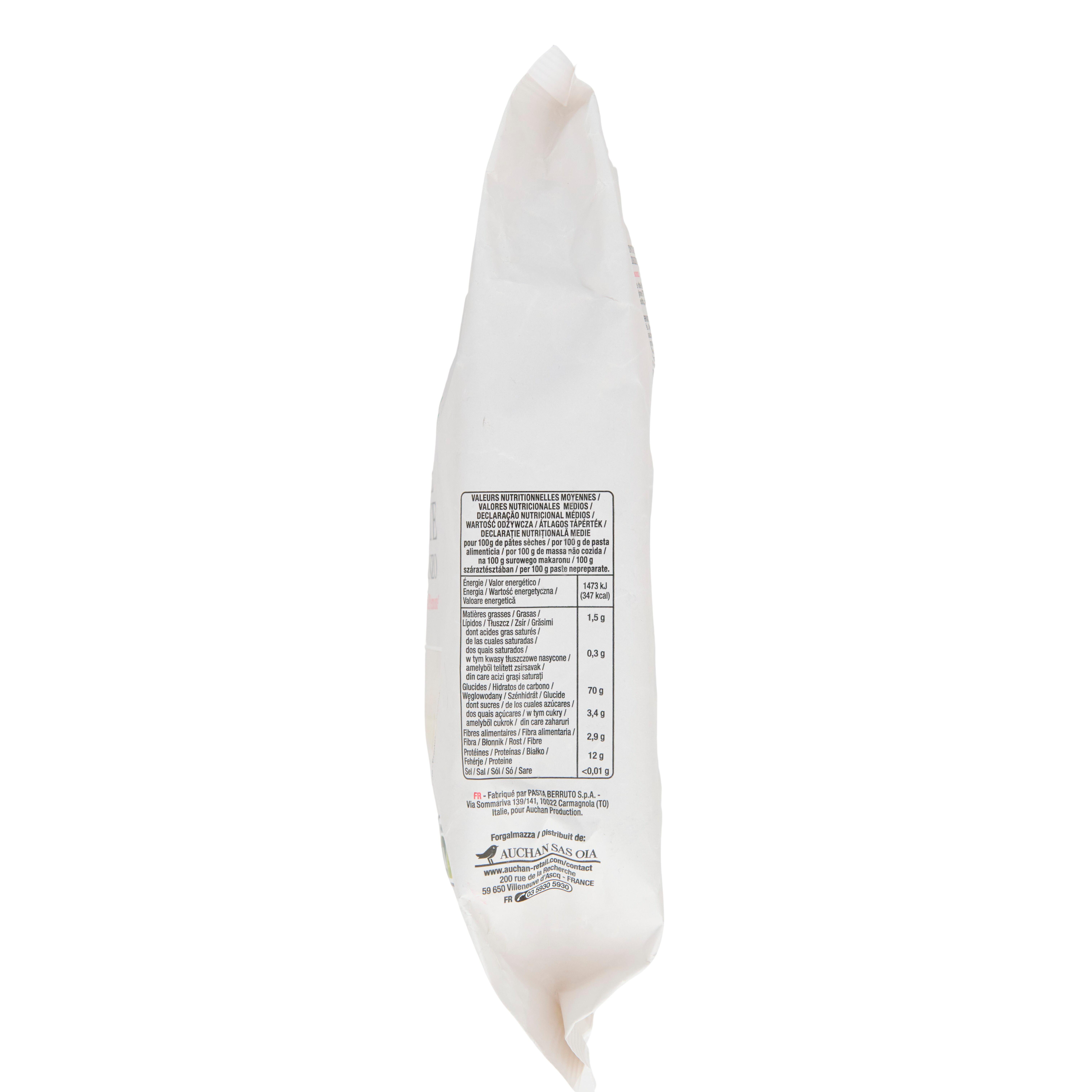 Voir la diapositive 4 : AUCHAN TAVOLA IN ITALIA Penne rigate al bronzo 500g