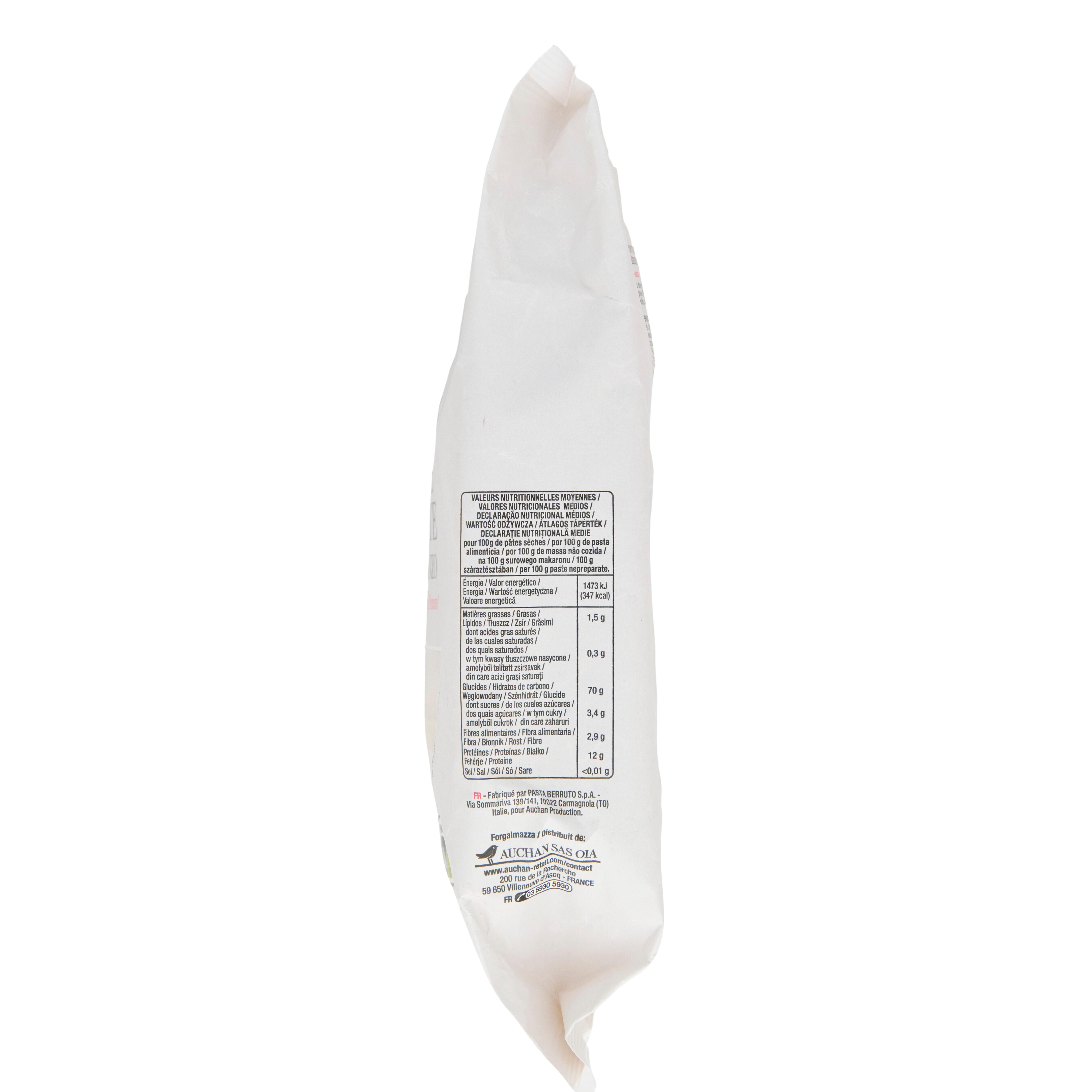 Voir la diapositive 5 : AUCHAN TAVOLA IN ITALIA Penne rigate al bronzo 500g