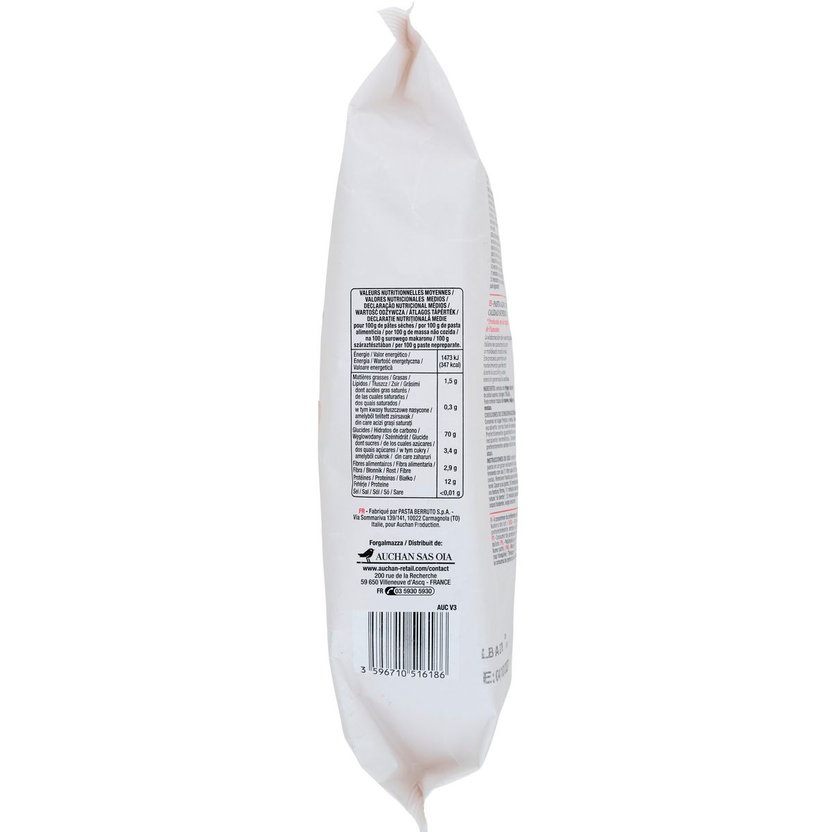 AUCHAN TAVOLA IN ITALIA Fusilli al bronzo 500g