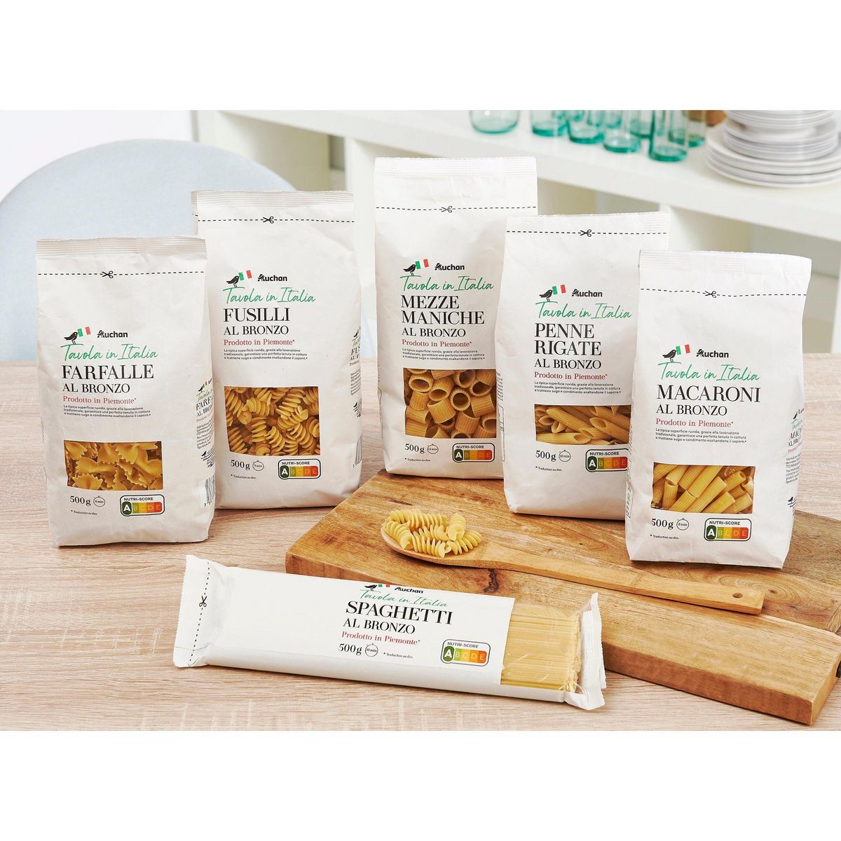 AUCHAN TAVOLA IN ITALIA Fusilli al bronzo 500g