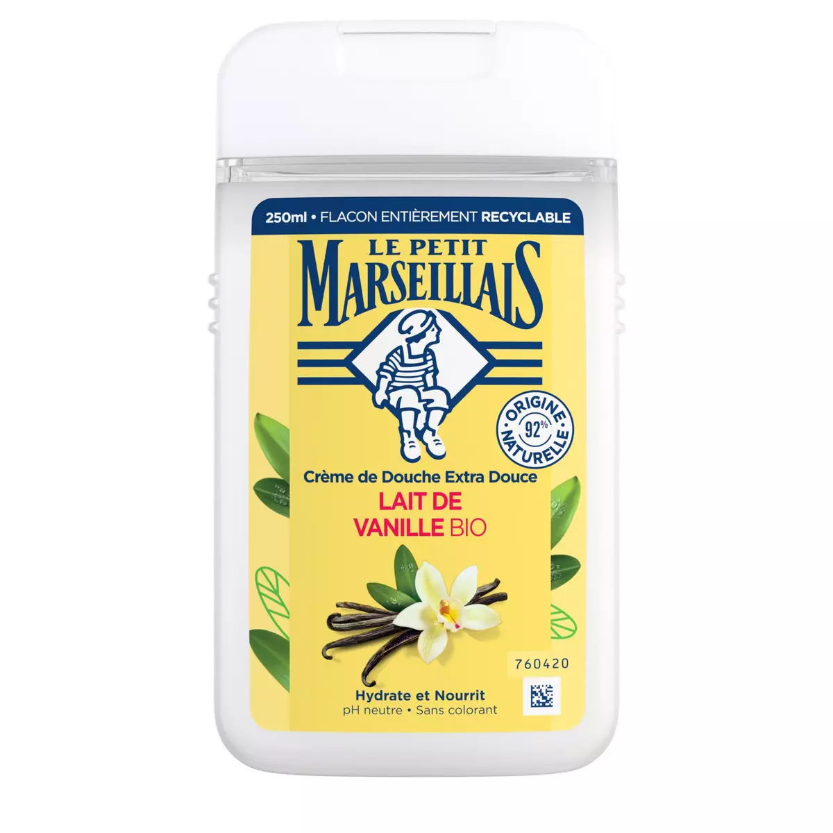 LE PETIT MARSEILLAIS Crème de douche extra douce au lait de vanille bio 250ml