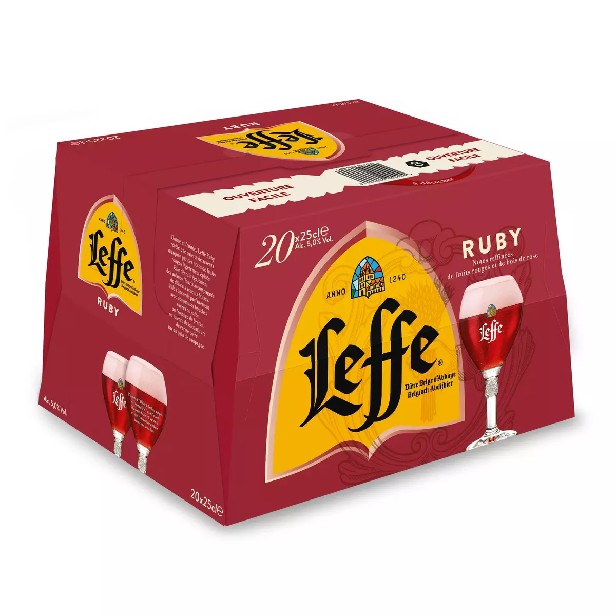 LEFFE Bière Ruby aromatisée fruits rouges 5% 20x25cl