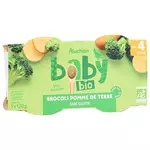 AUCHAN BABY BIO Bol brocoli pomme de terre dès 4 mois 2x120g