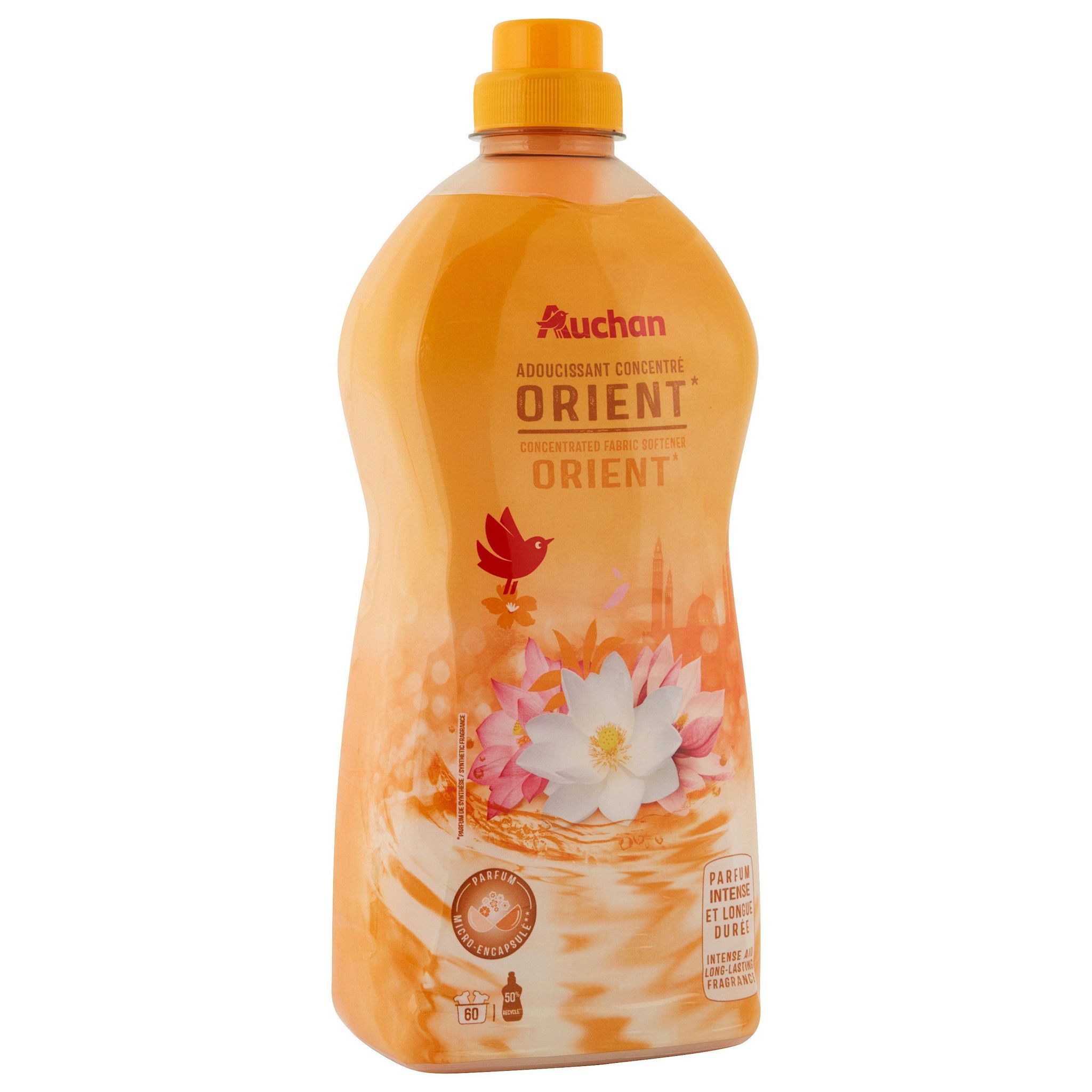 Voir la diapositive 3 : AUCHAN Adoucissant liquide concentré Orient 60 lavages 1,5l