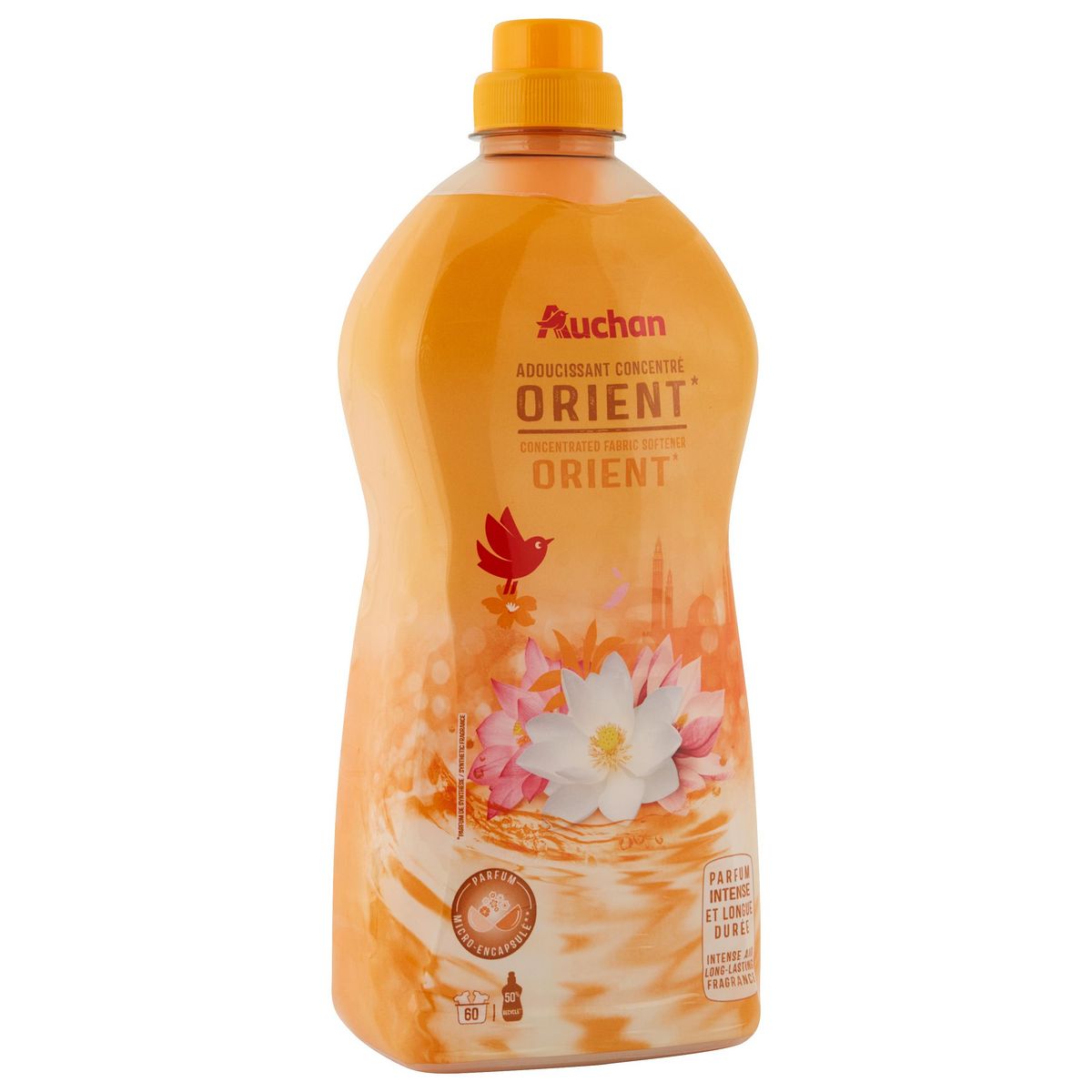 AUCHAN Adoucissant liquide concentré Orient 60 lavages 1.5l