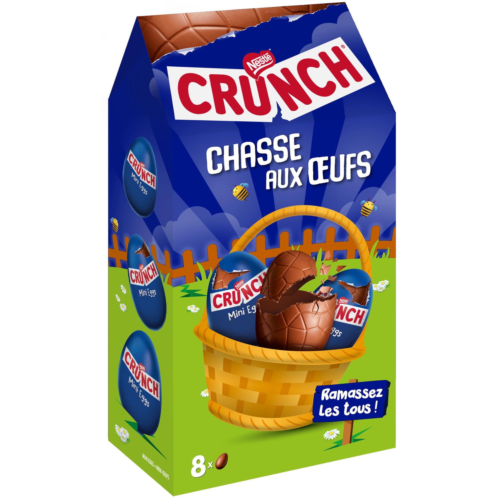 CRUNCH Chasse aux oeufs en chocolat au lait et riz croustillant 120g