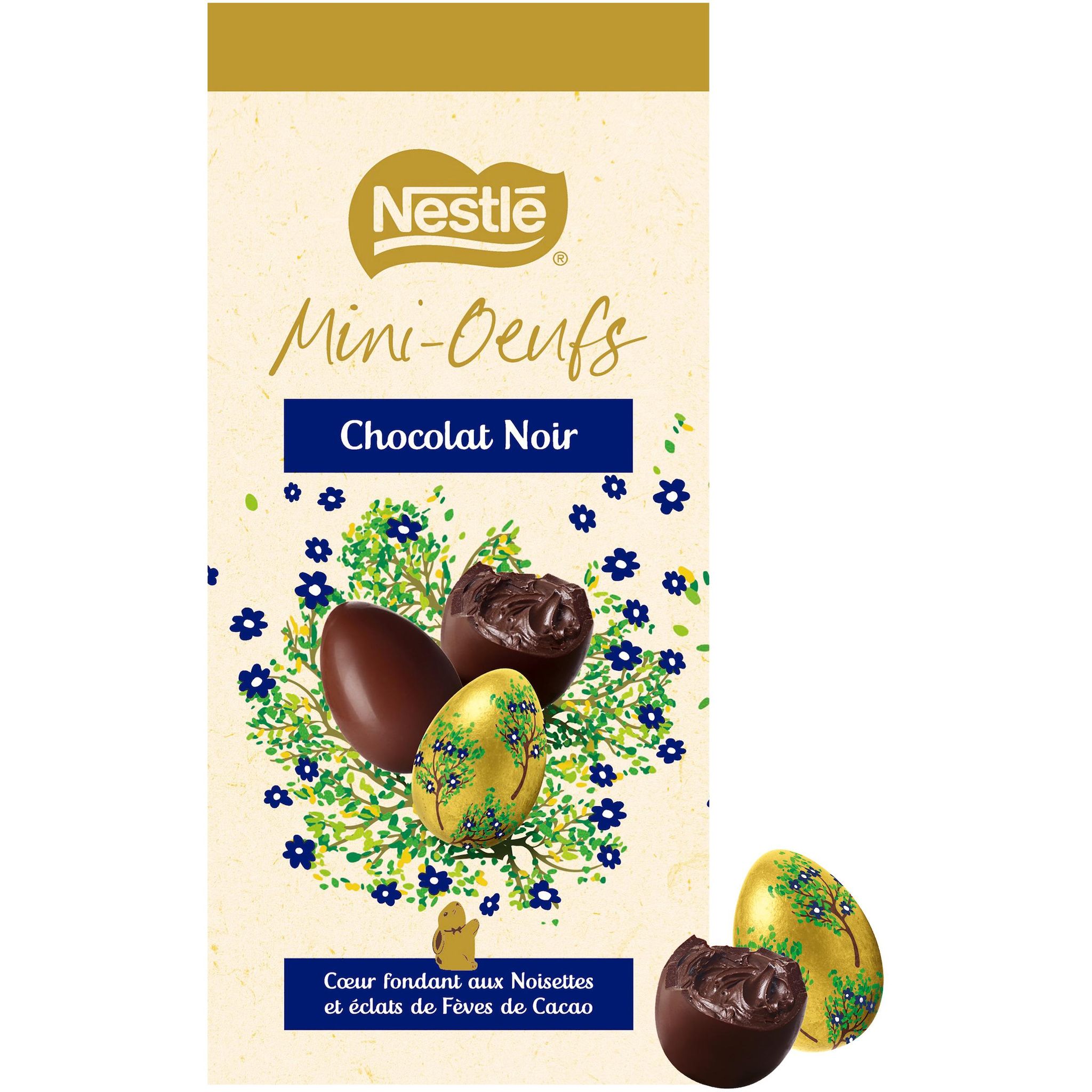 NESTLE Petits oeufs de chocolat noir au coeur fondant aux noisettes 152g