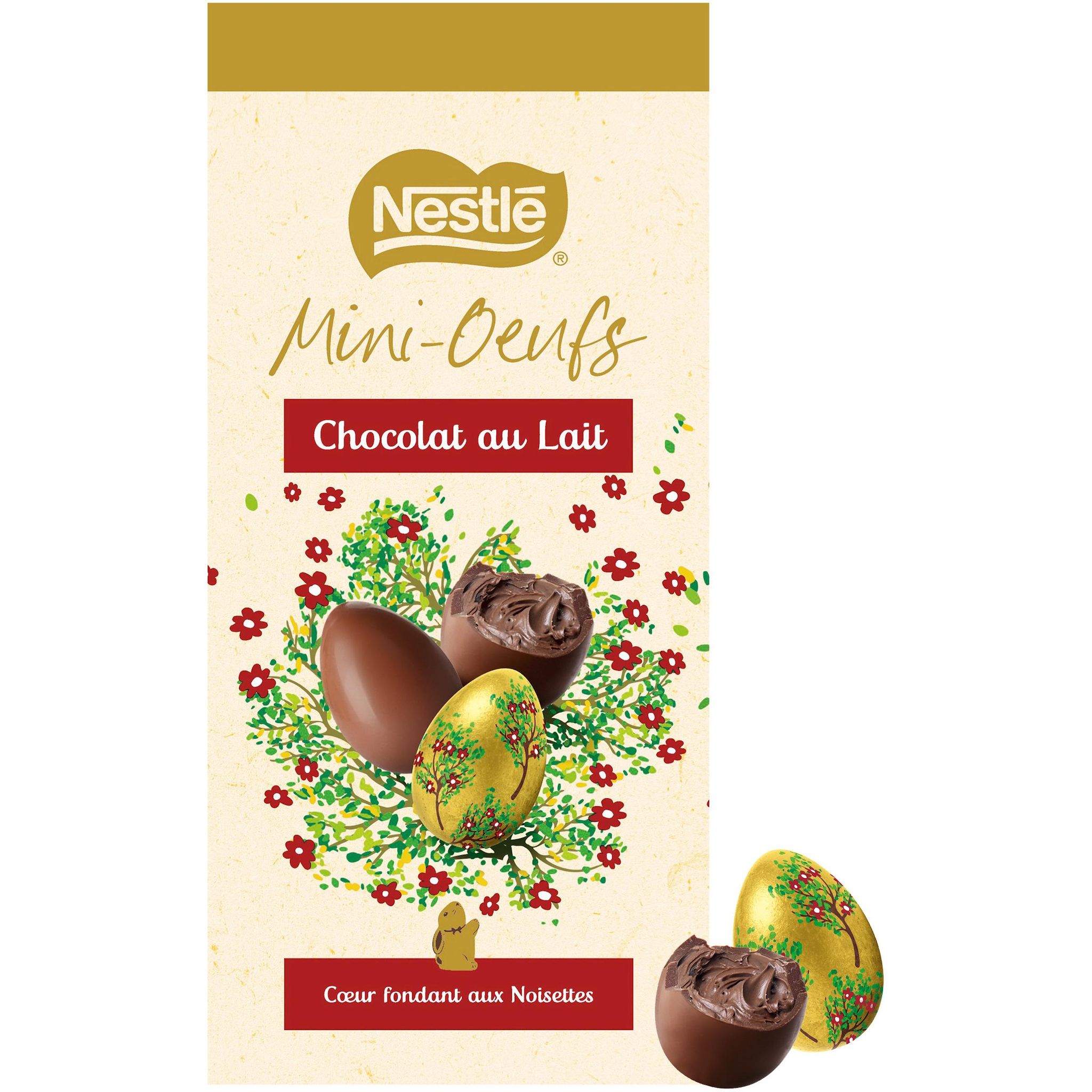 NESTLE Petits oeufs de chocolat au lait fourrés noisette 153g