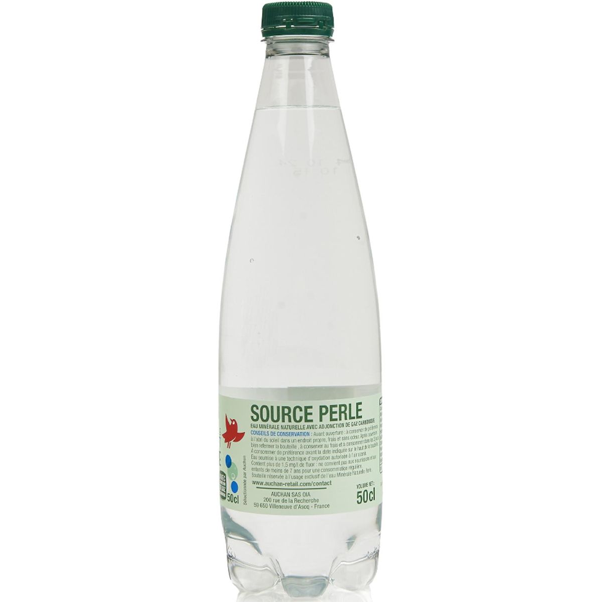 AUCHAN Eau gazeuse source perle 50cl