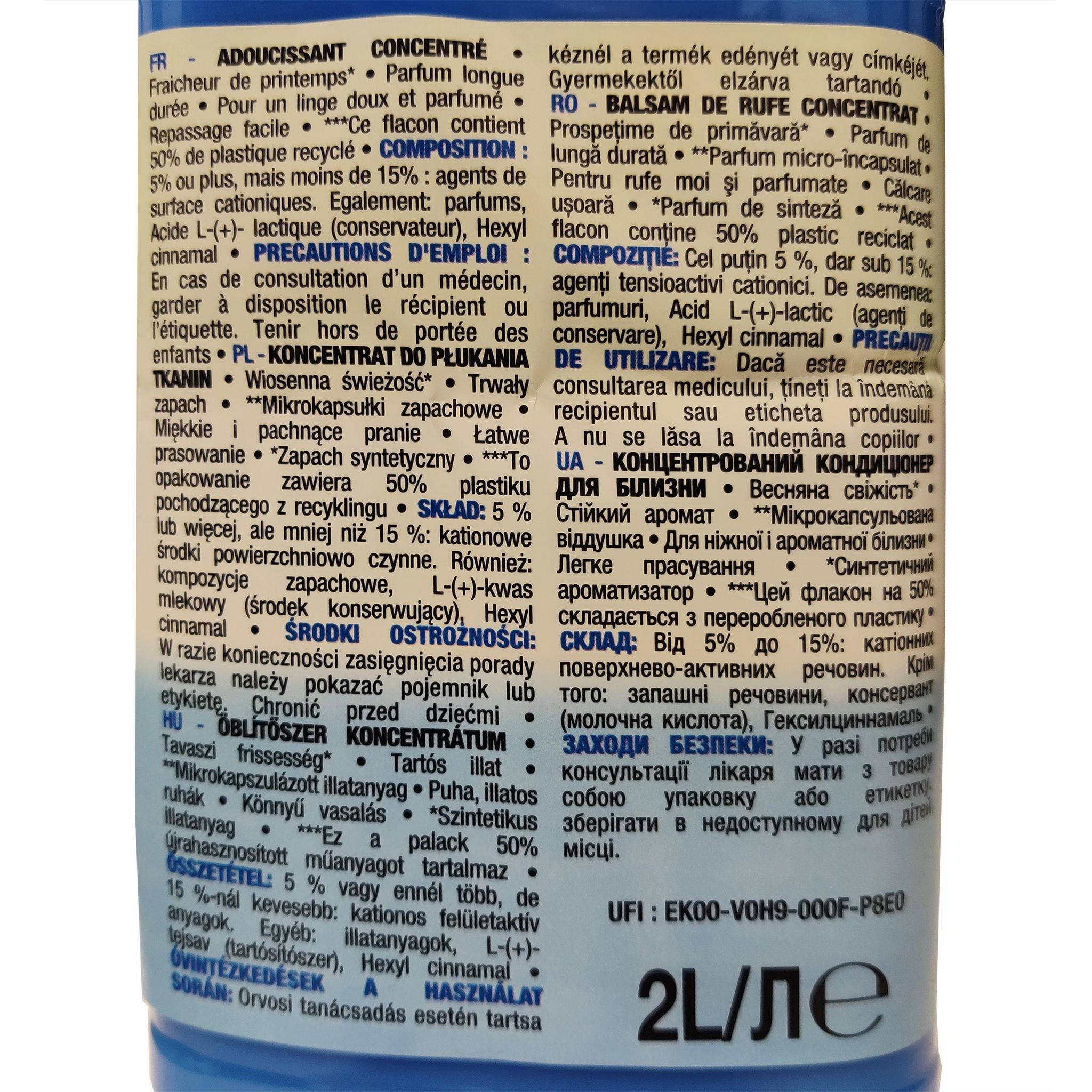 Voir la diapositive 3 : AUCHAN Adoucissant liquide concentré fraîcheur de printemps 80 lavages 2l