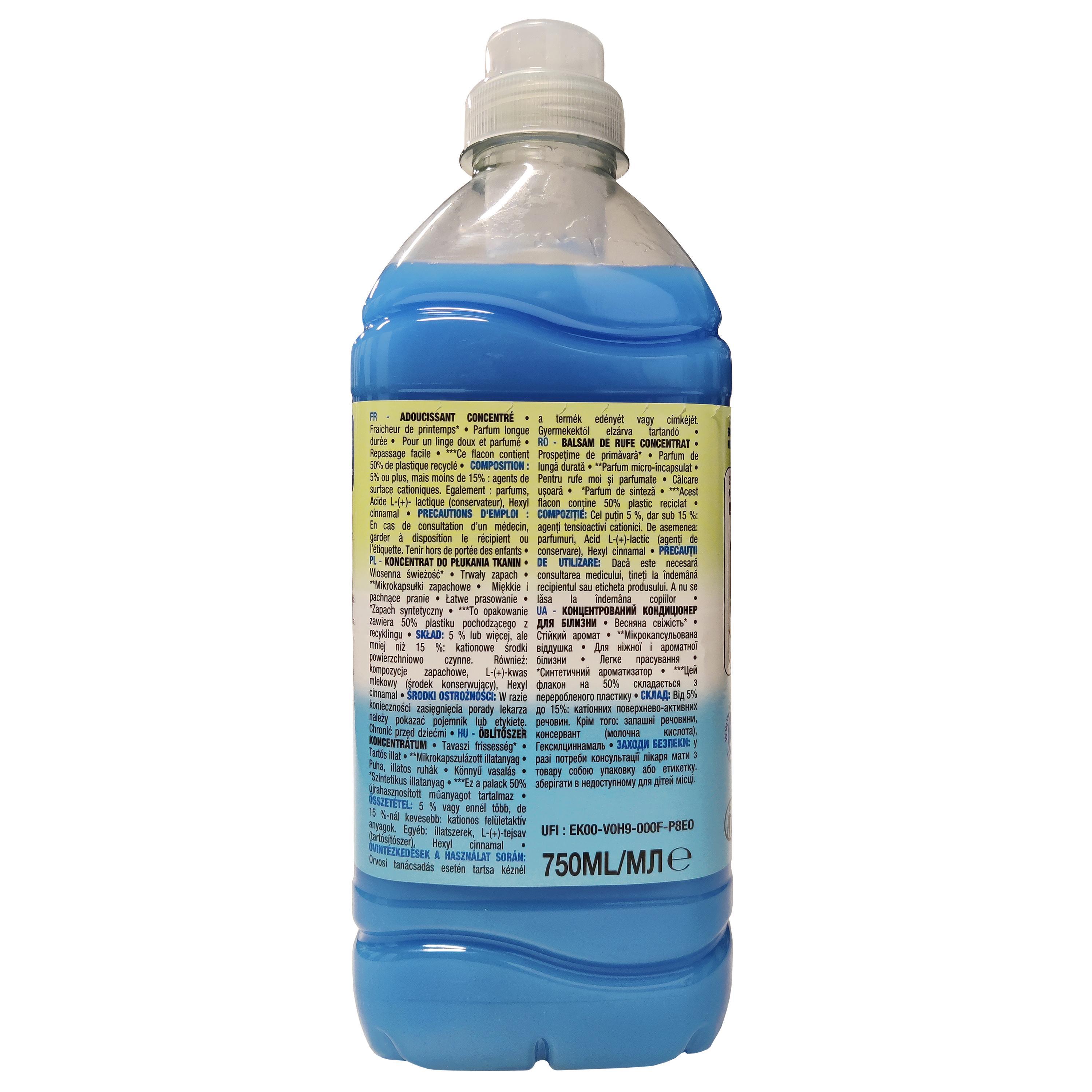 Voir la diapositive 2 : AUCHAN Adoucissant liquide concentré fraîcheur de printemps 30 lavages 750ml